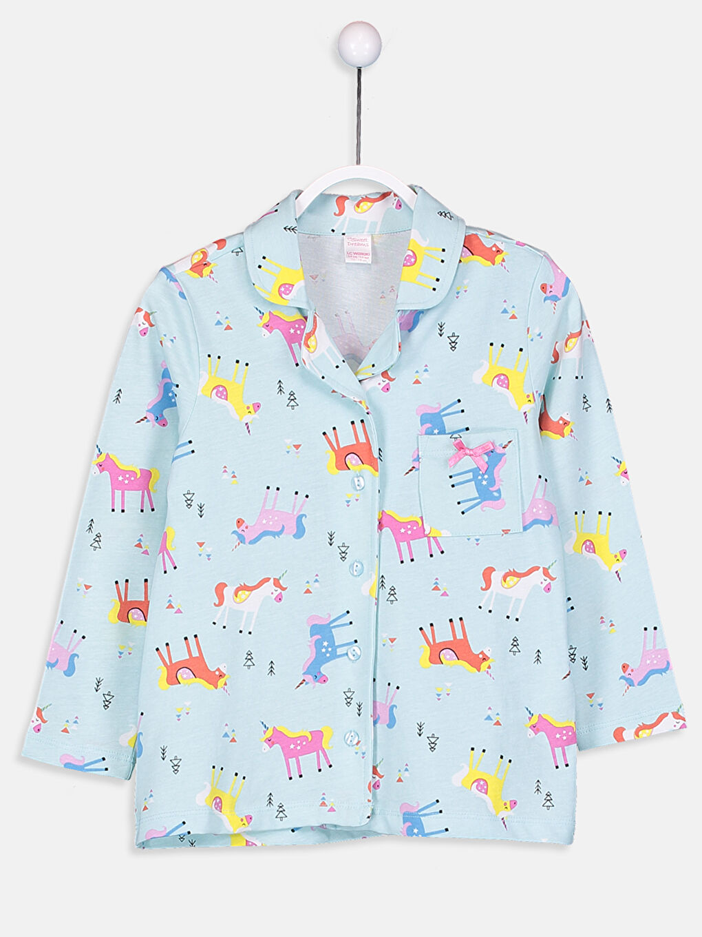 Açık Mavi Baskılı Pijama Takım-2