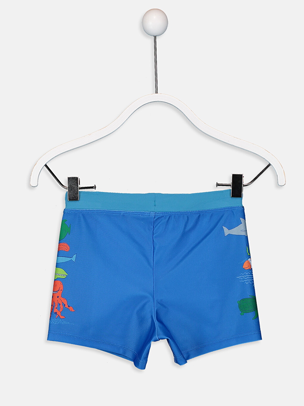 Mavi Beli Lastikli Baskılı Erkek Çocuk Boxer Mayo-1