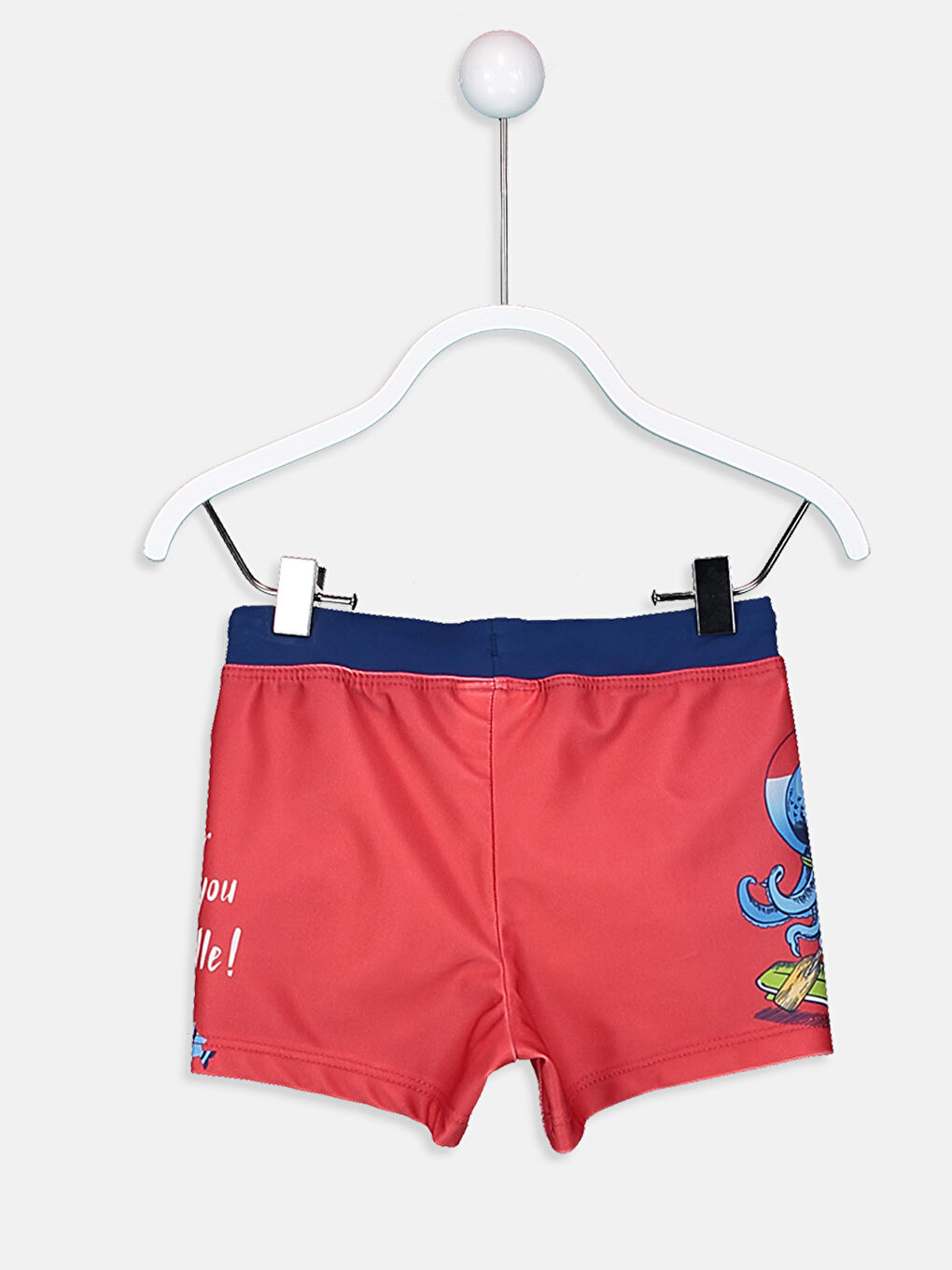 LCW Kids Kırmızı Beli Lastikli Baskılı Erkek Çocuk Boxer Mayo - 1