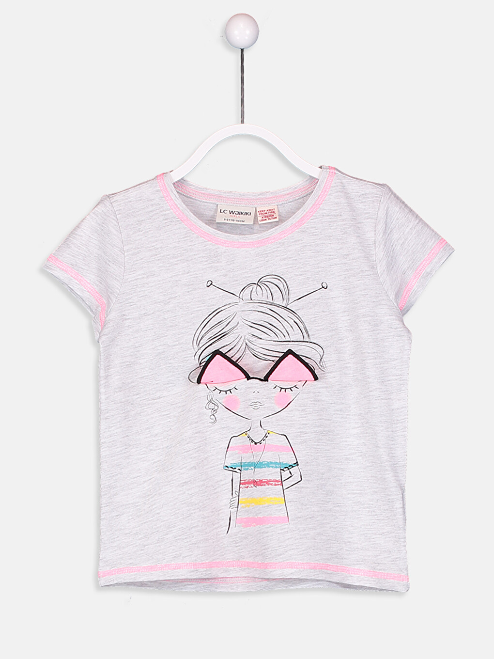 Crew Neck Short Sleeve Girls' T-Shirt