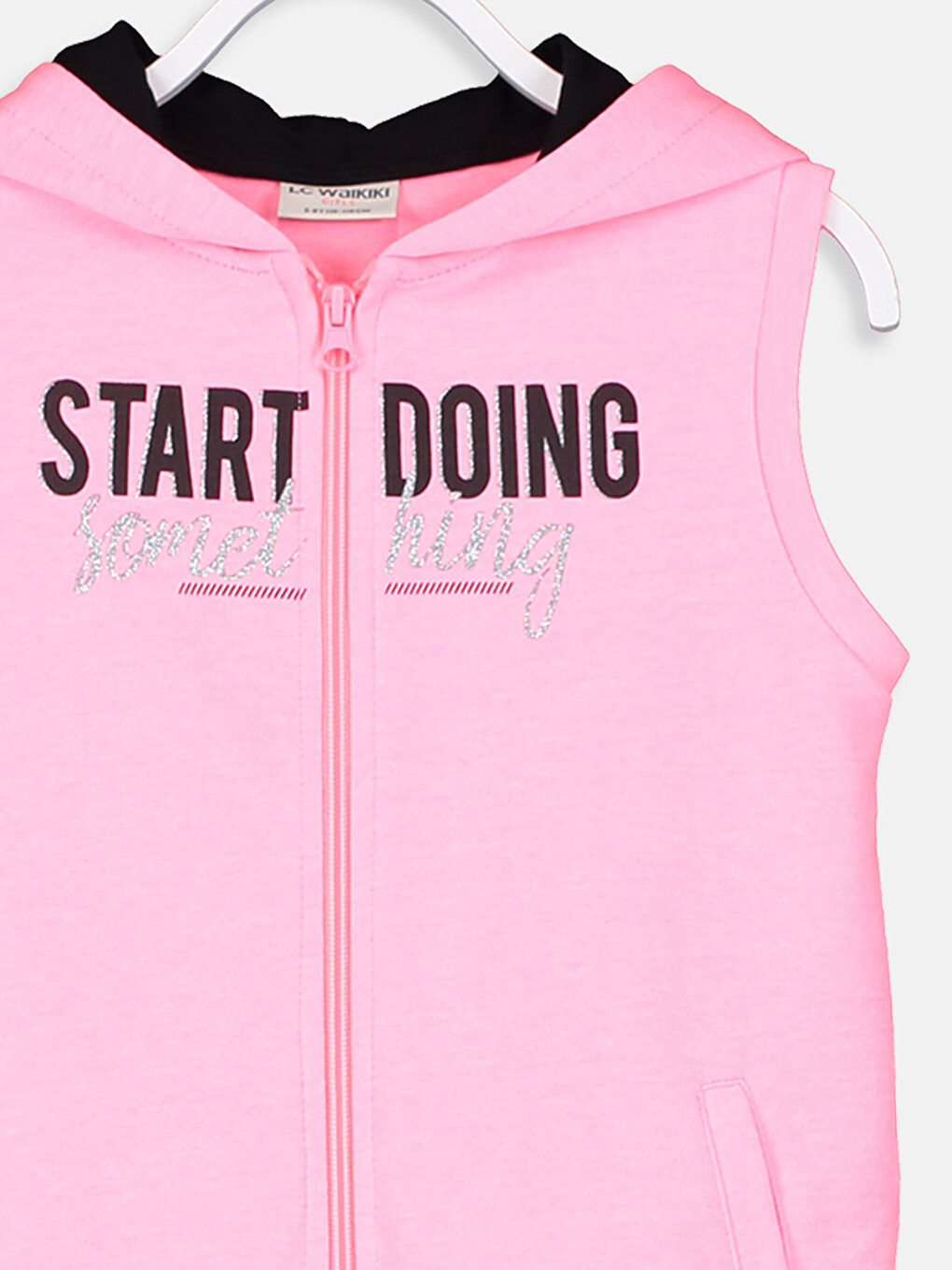 Girl Pink Knit Gilet-2