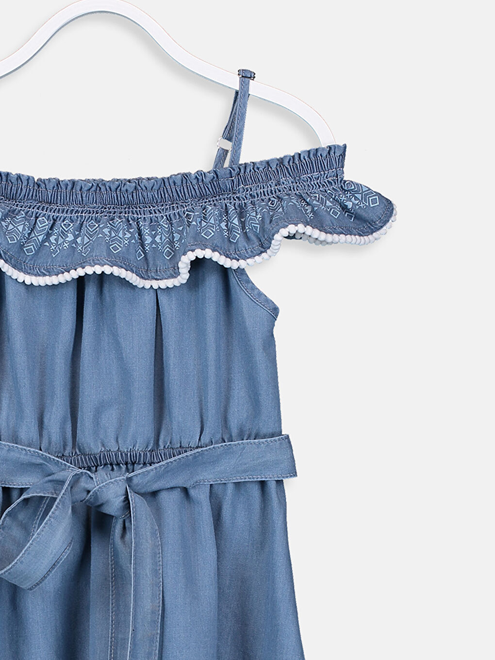 İndigo Kız Çocuk Jean Elbise-2