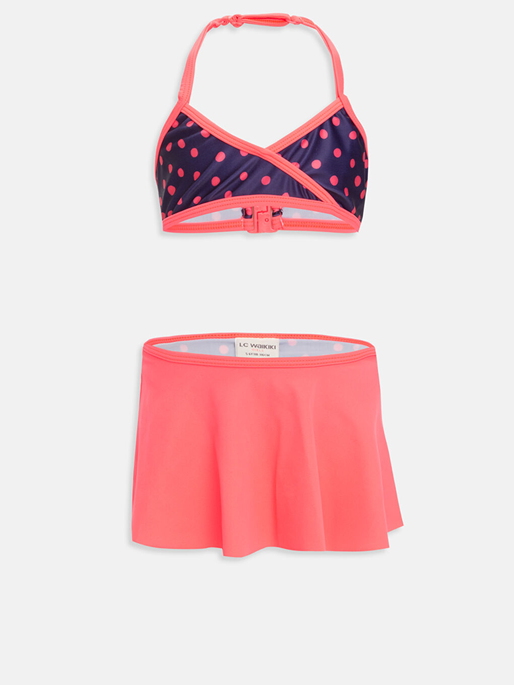 Turuncu Esnek Kumaştan Kız Çocuk Etekli Bikini