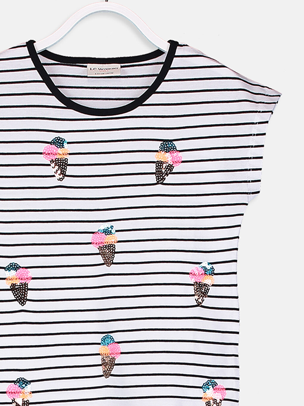 Crew Neck Short Sleeve Girls' T-Shirt-2