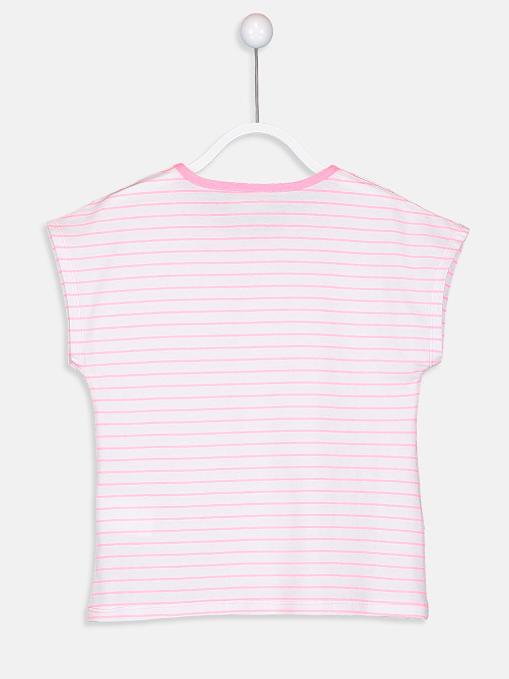 Neon Pembe Baskılı Tişört-1