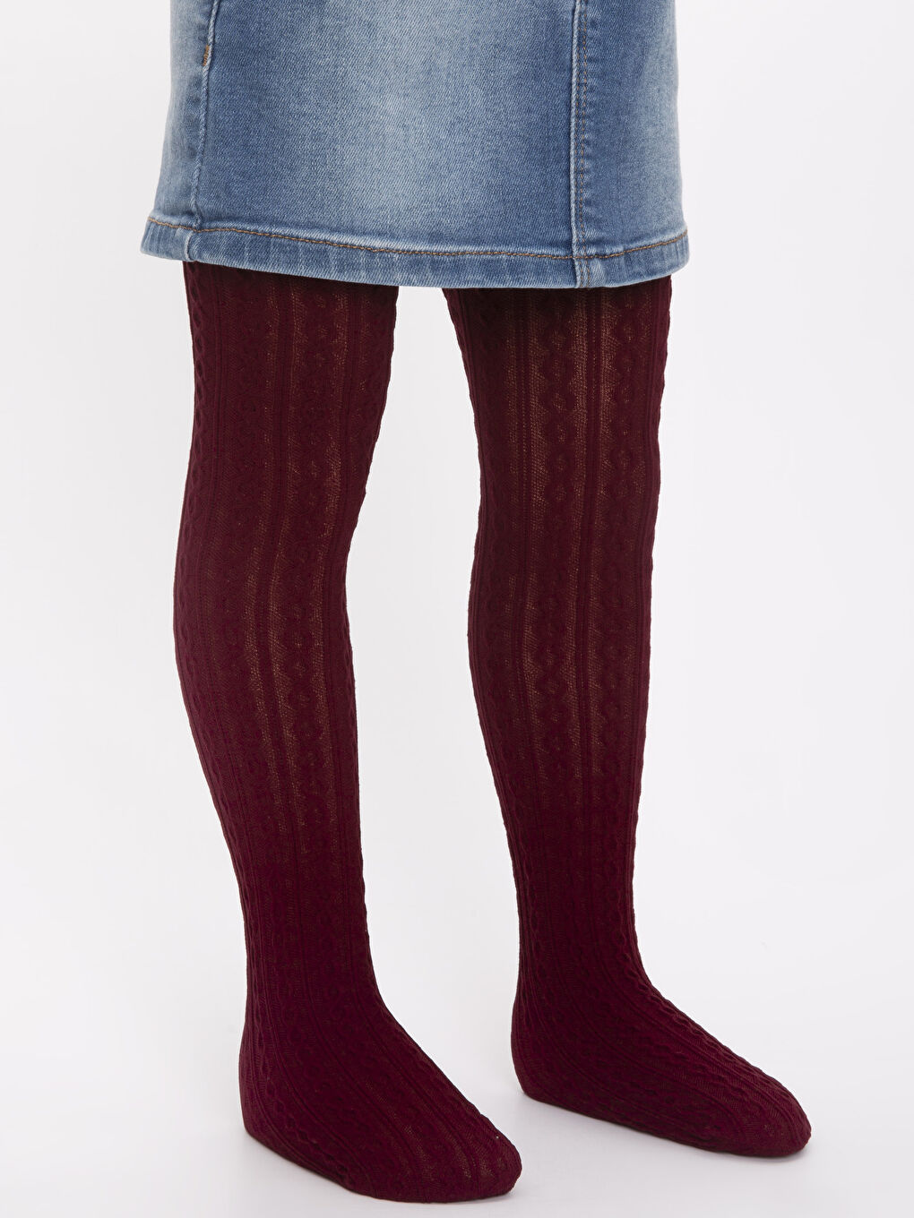 Bordo Külotlu Çorap-4
