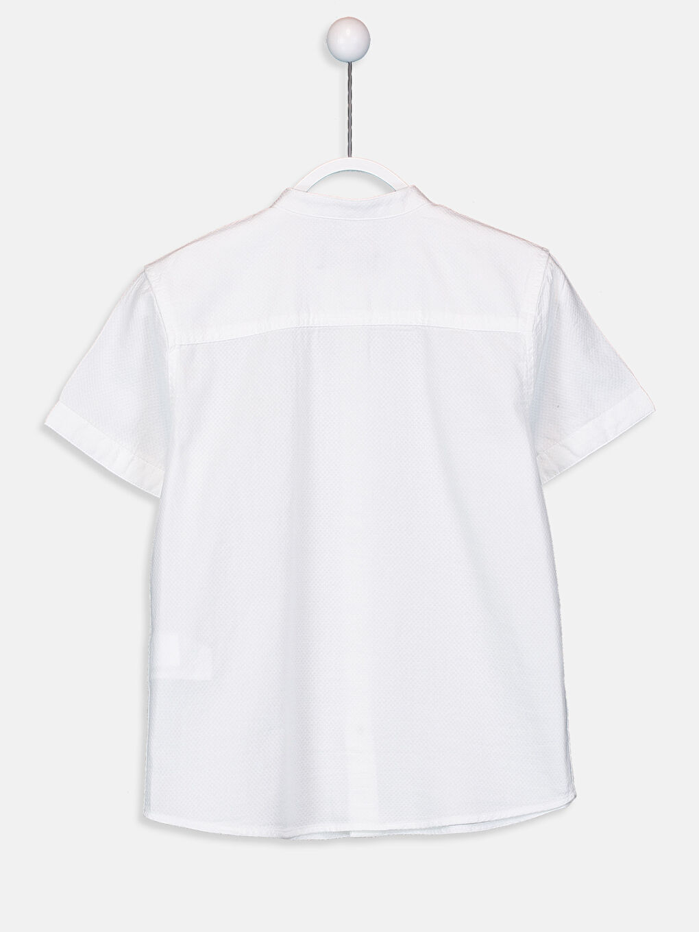 Beyaz Hakim Yaka Basic Kısa Kollu Erkek Çocuk Gömlek-1