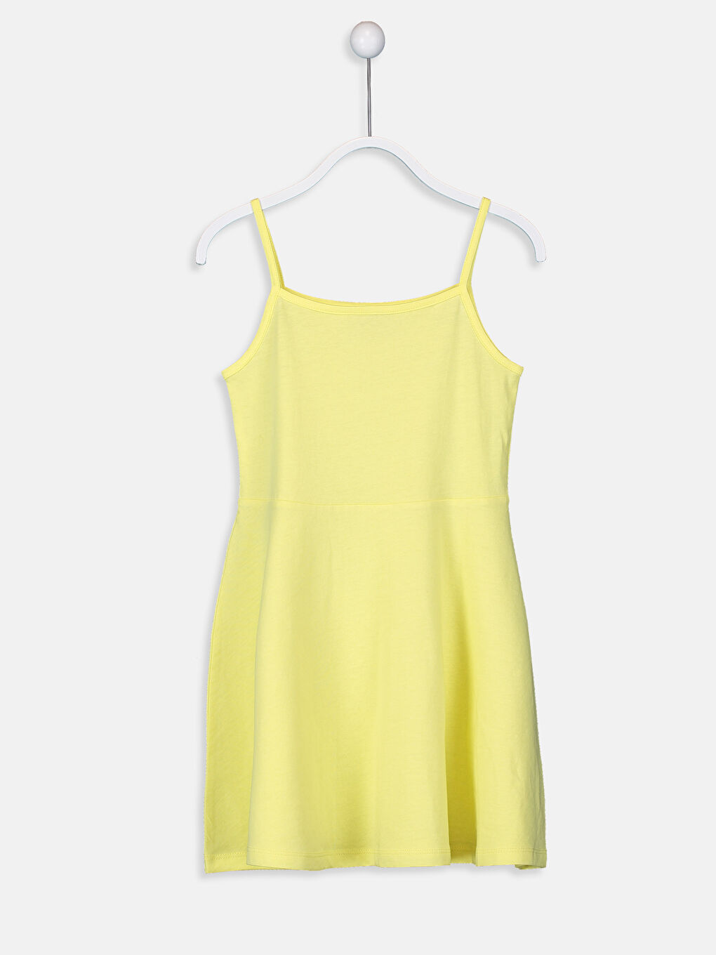 Square Neck Strap Cotton Girl Dress in 2 Pieces-3