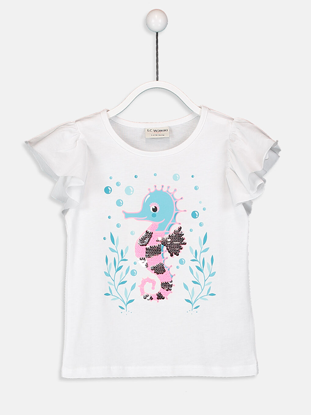 Bisiklet Yaka Kısa Kollu Kız Çocuk Tişört