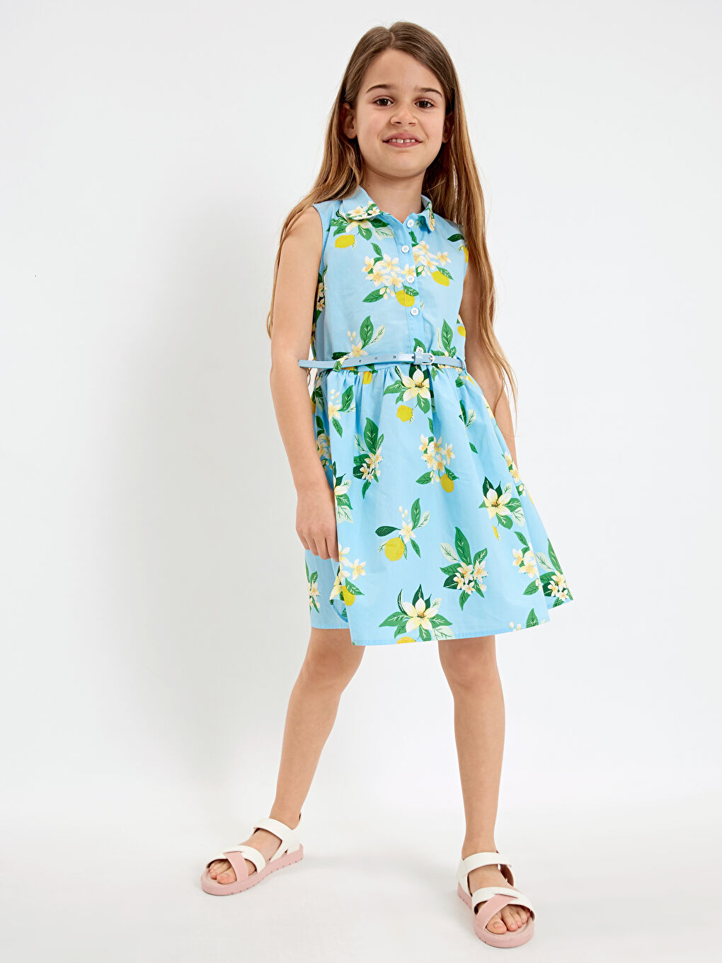 Mavi Baskılı Elbise