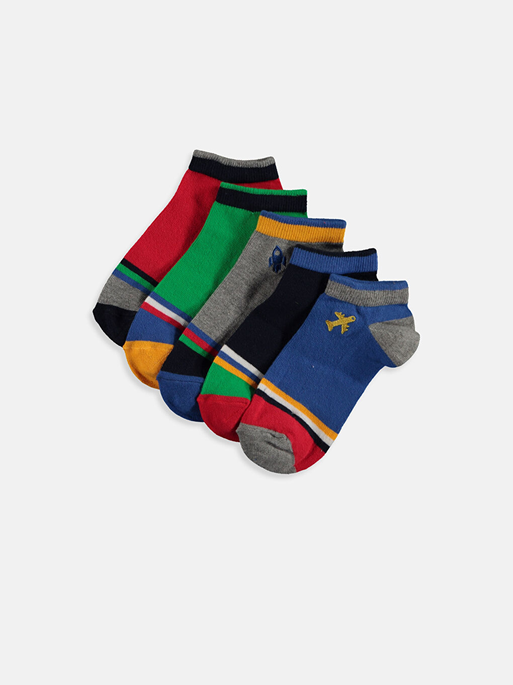 Karışık Renk İpliği Boyalı Patik Çorap