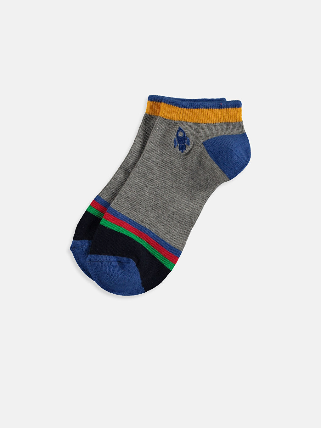 Karışık Renk İpliği Boyalı Patik Çorap-4