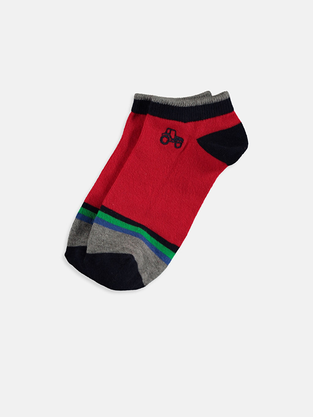 Karışık Renk İpliği Boyalı Patik Çorap-5