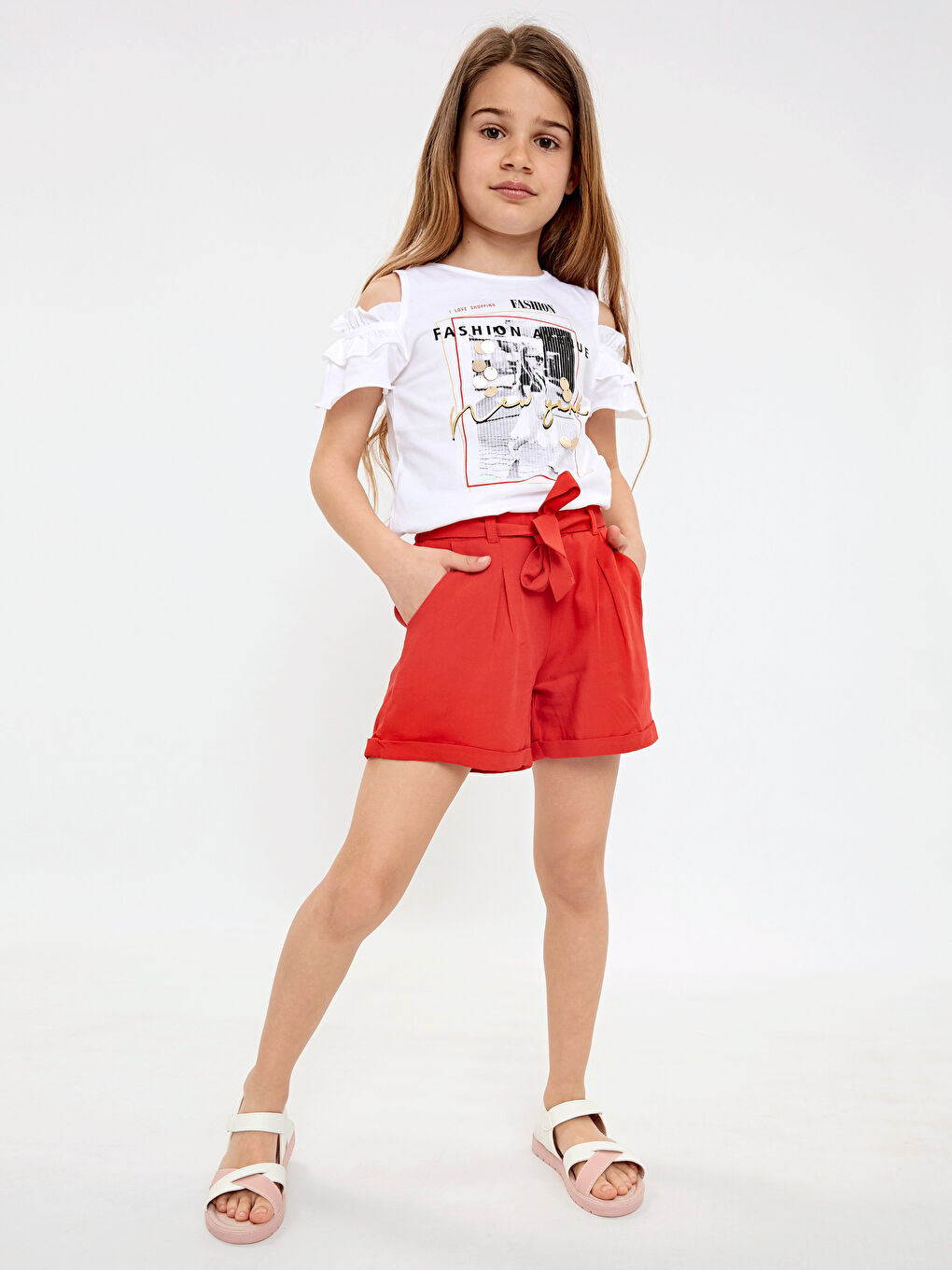 Девочки Красный Шорты