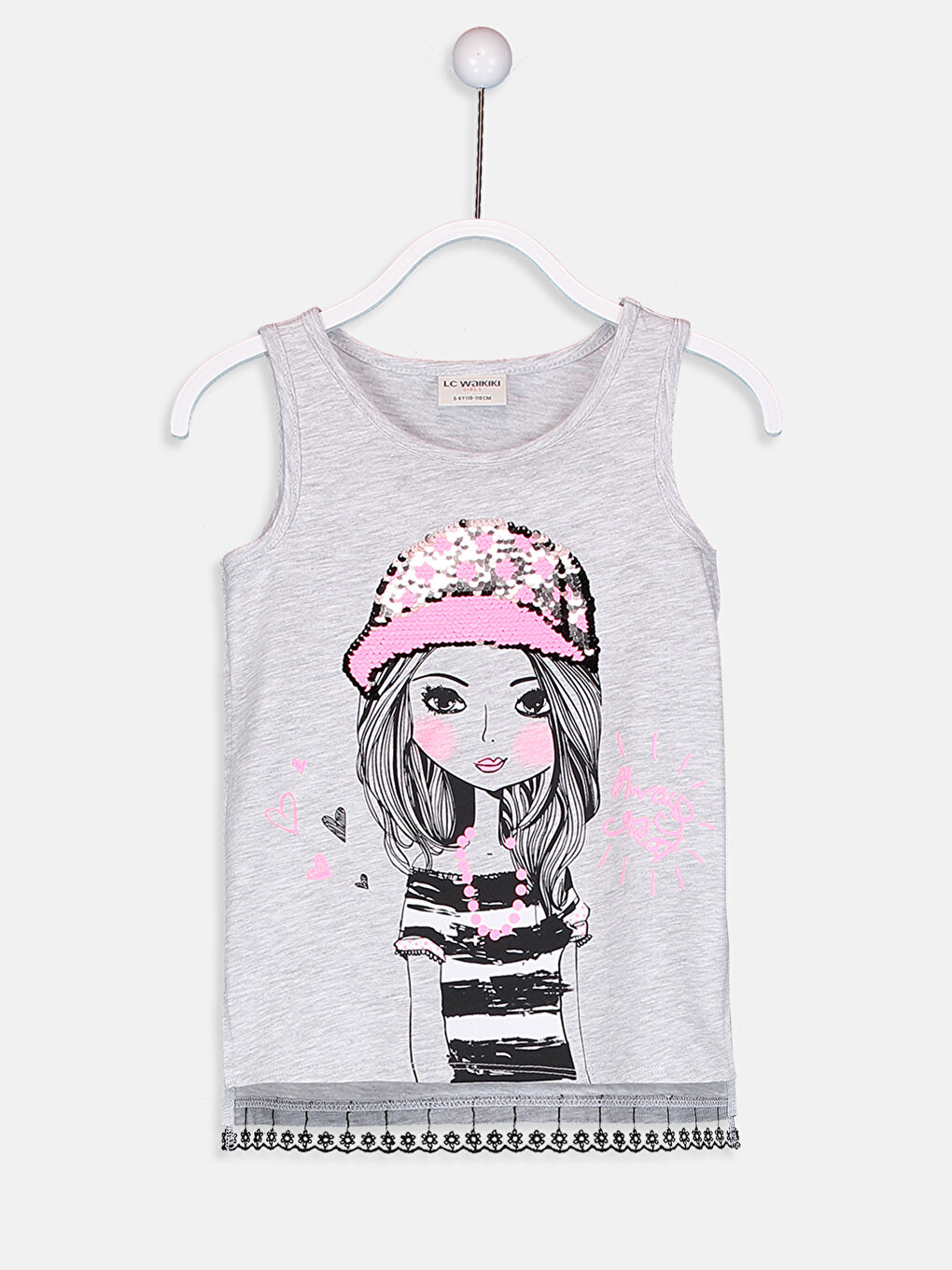 LCW Kids Girl GREY Tank Top -9SL261Z4-CY9