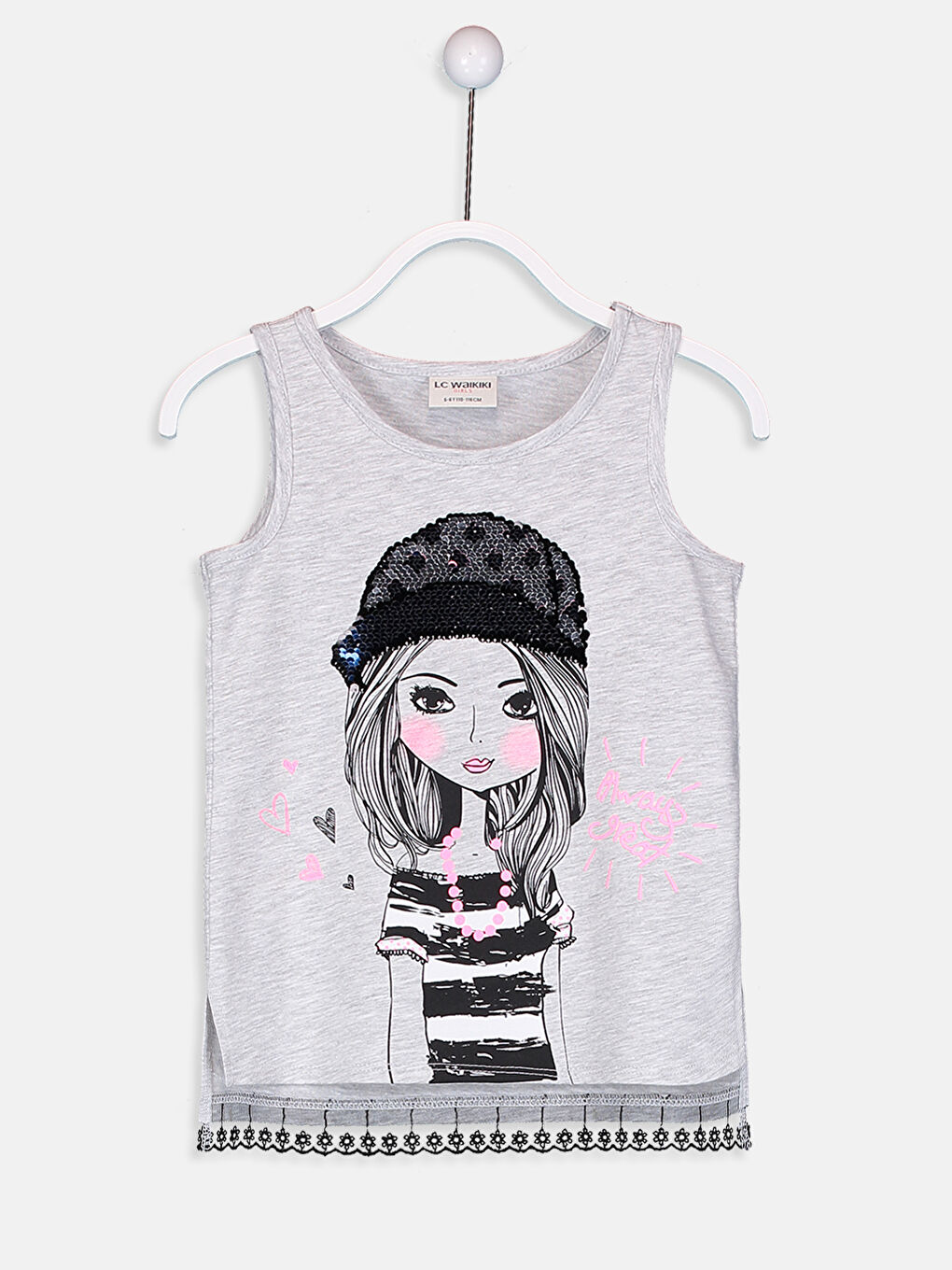 LCW Kids Girl GREY Tank Top -9SL261Z4-CY9