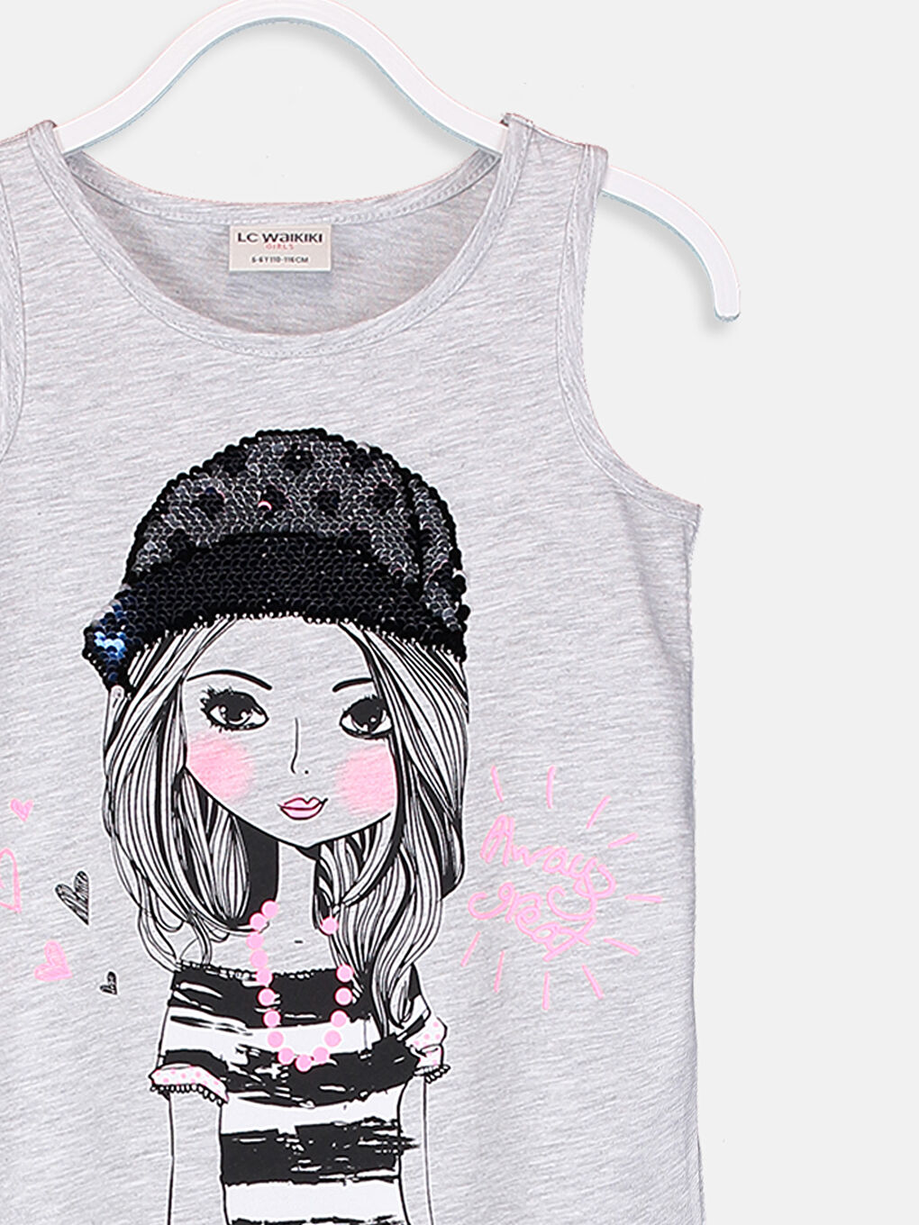 LCW Kids Girl GREY Tank Top -9SL261Z4-CY9