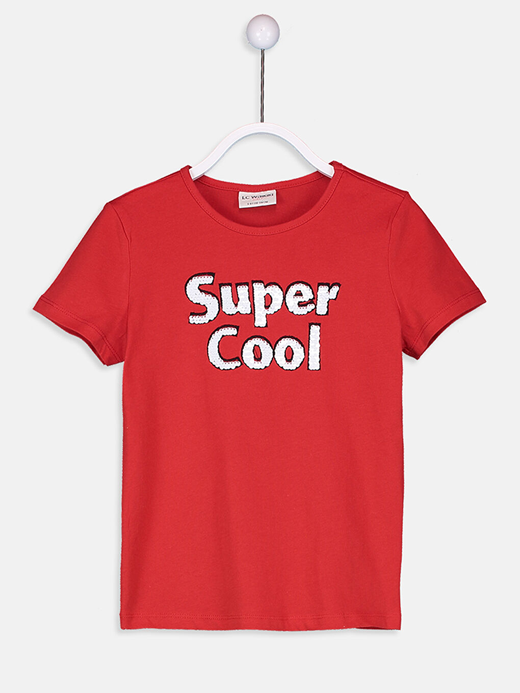 Kırmızı Bisiklet Yaka Kısa Kollu Kız Çocuk Tişört-1