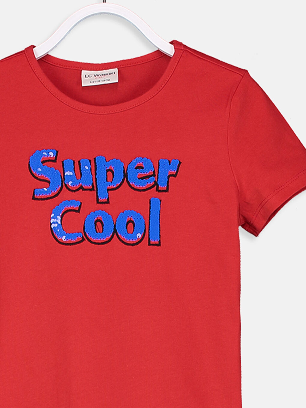 Kırmızı Bisiklet Yaka Kısa Kollu Kız Çocuk Tişört-4