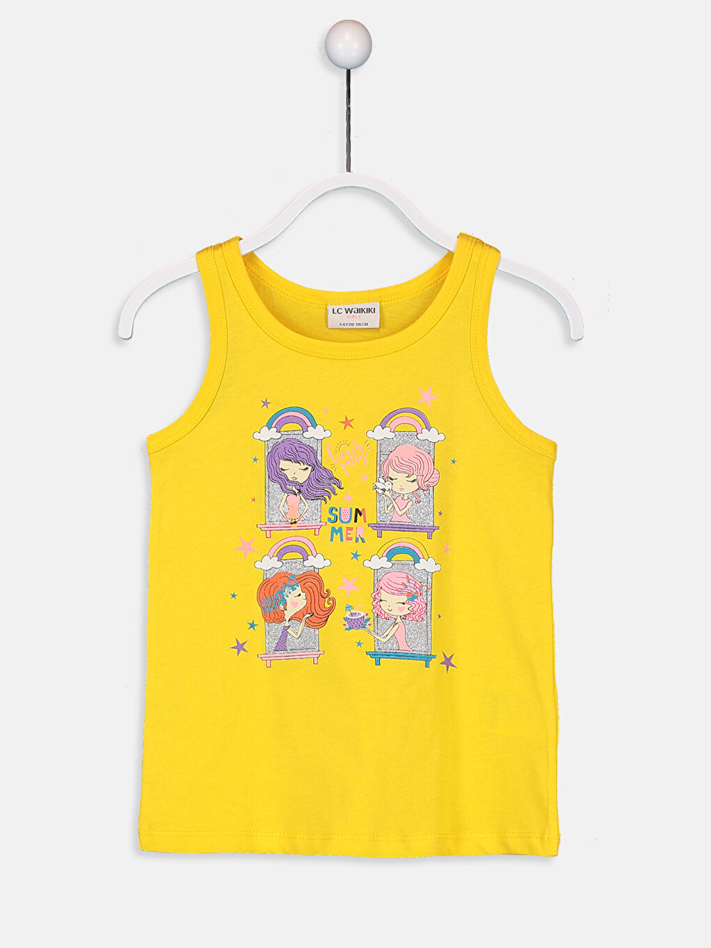 Sarı Bisiklet Yaka Kız Çocuk Atlet