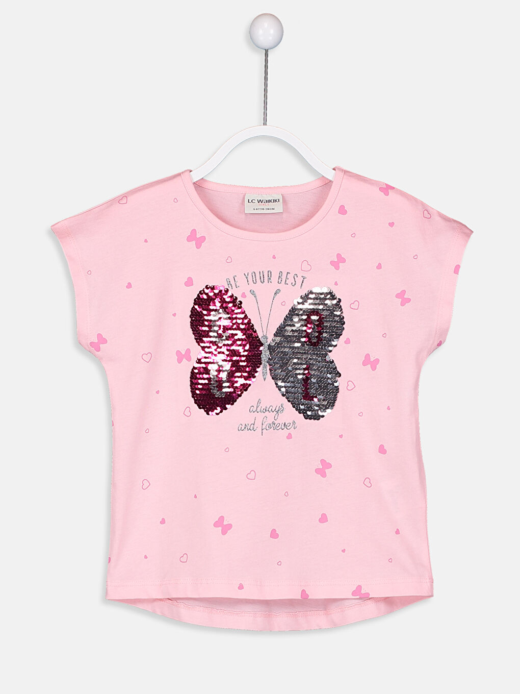 Crew Neck Short Sleeve Girls' T-Shirt-1