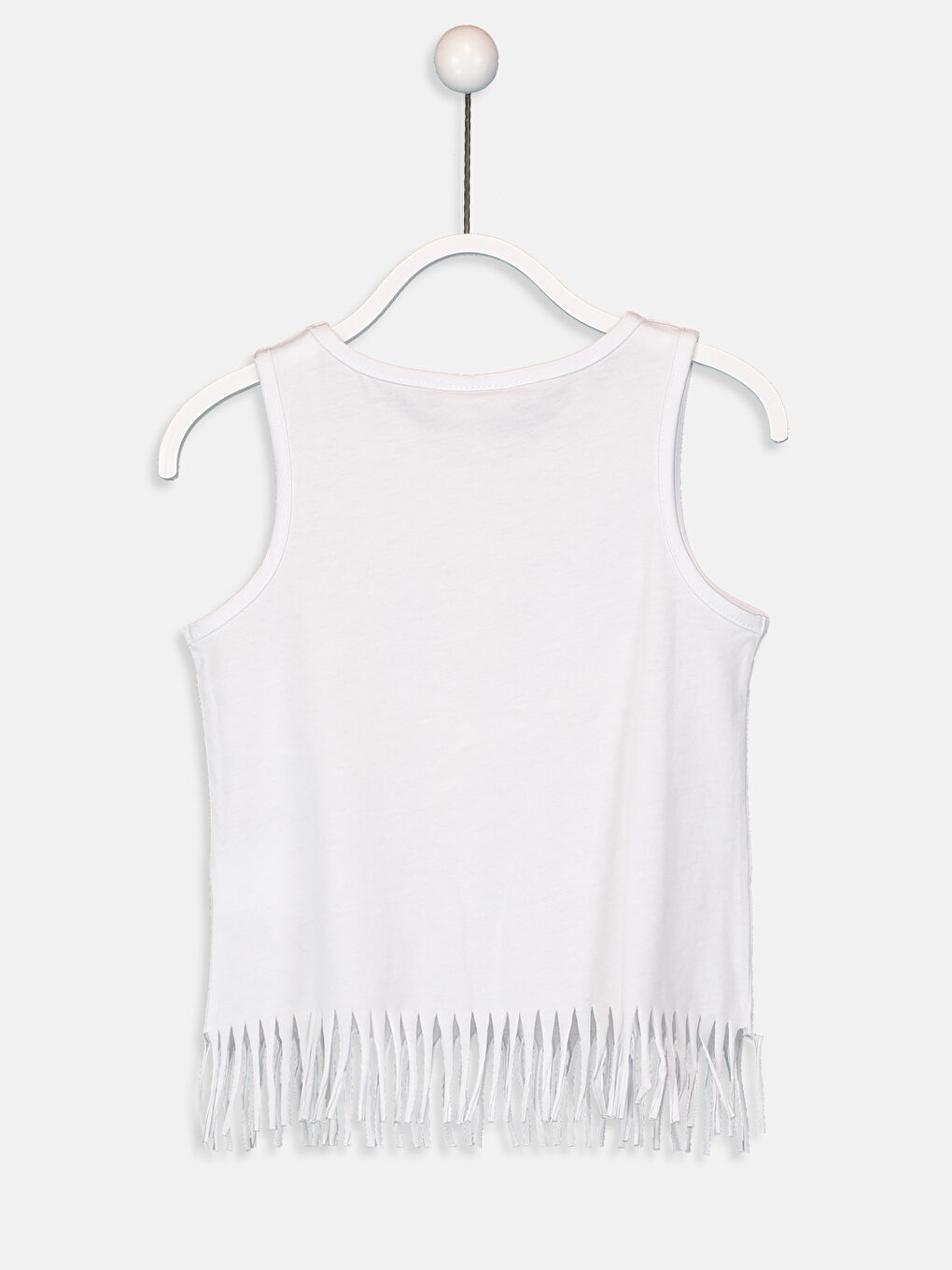 Beyaz Bisiklet Yaka Kız Çocuk Atlet-1