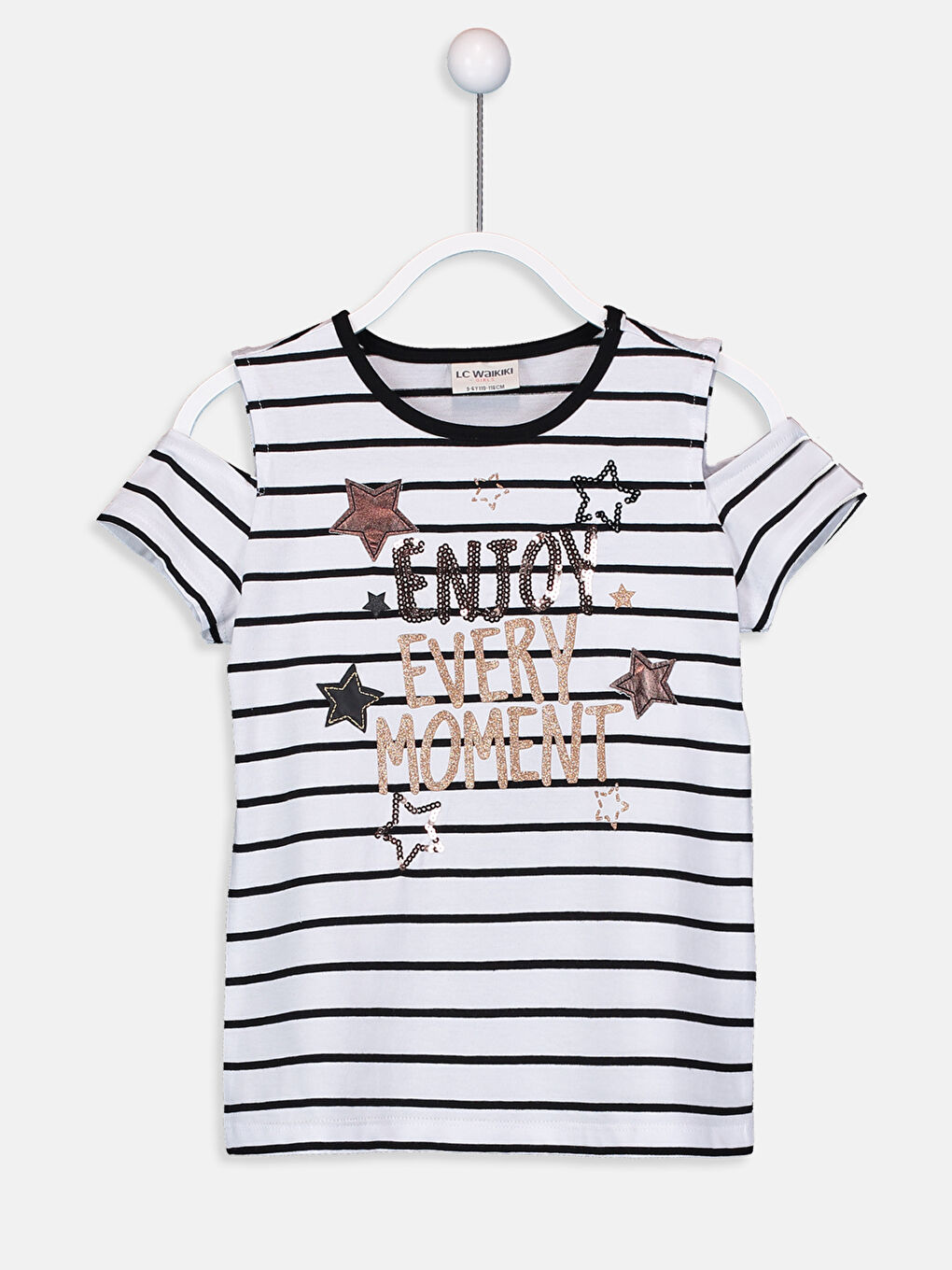 Siyah Bisiklet Yaka Kısa Kollu Kız Çocuk Tişört