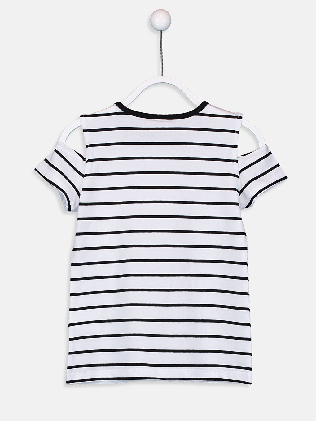 Siyah Bisiklet Yaka Kısa Kollu Kız Çocuk Tişört-1