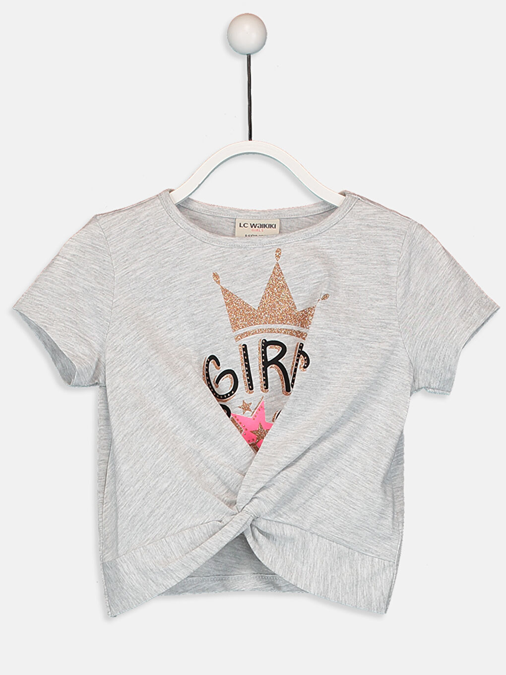 Crew Neck Printed Short Sleeve Girls' T-Shirt