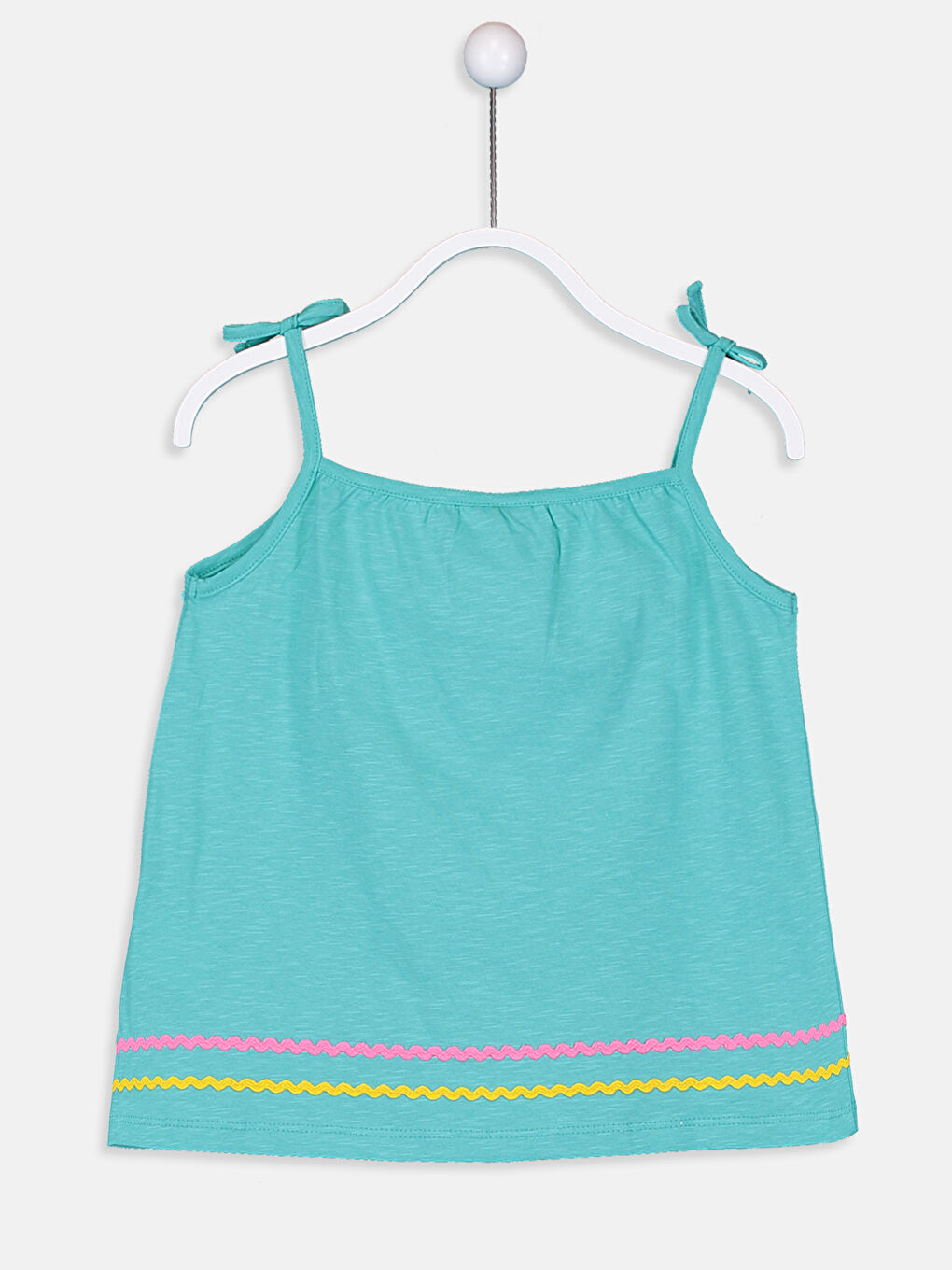 Turkuaz Bisiklet Yaka Kız Çocuk Atlet-1