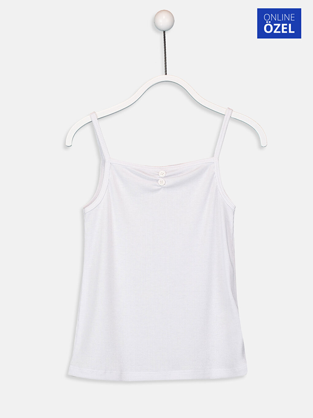 Beyaz Bisiklet Yaka Kız Çocuk Atlet