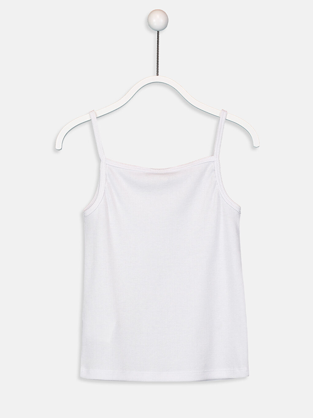 Beyaz Bisiklet Yaka Kız Çocuk Atlet-1