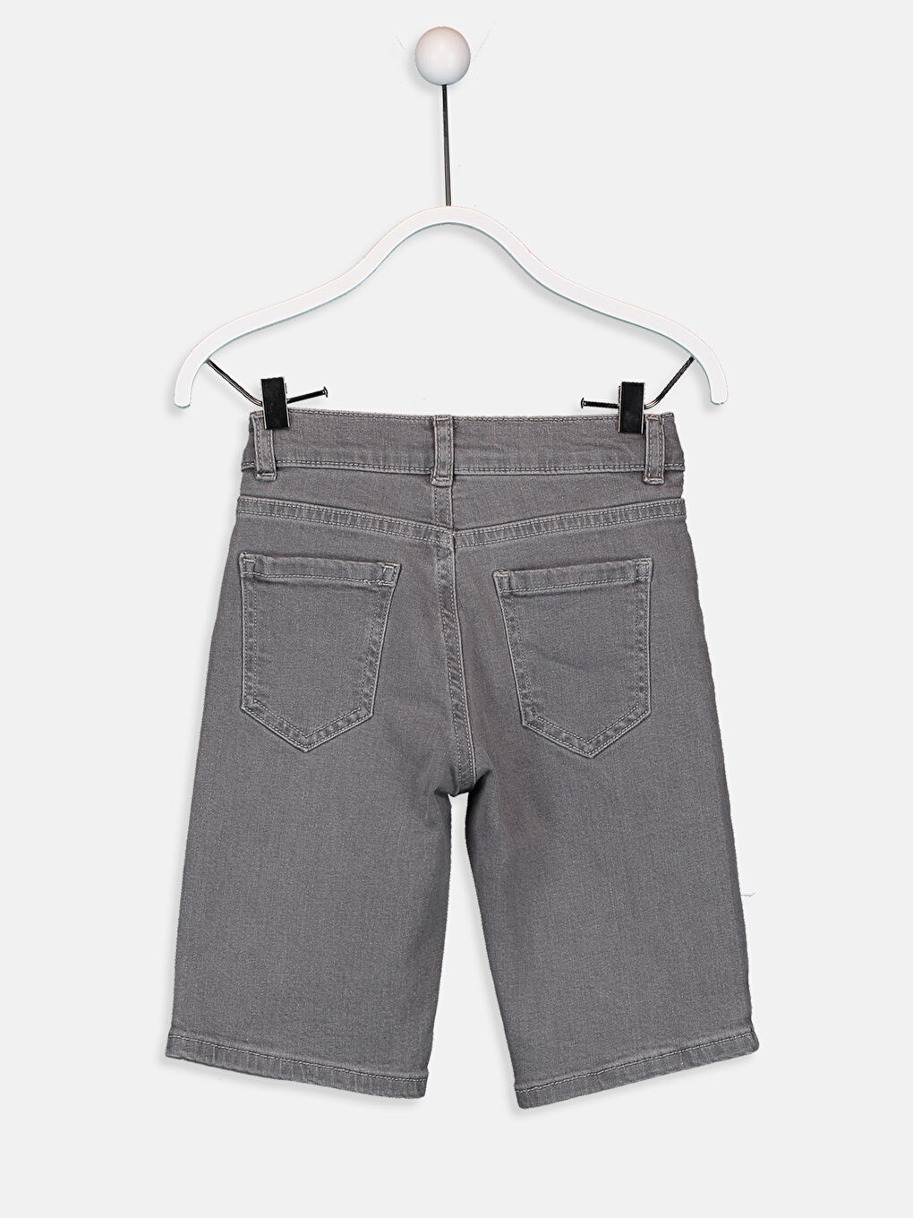 Gri Rodeo Jean Şort-1