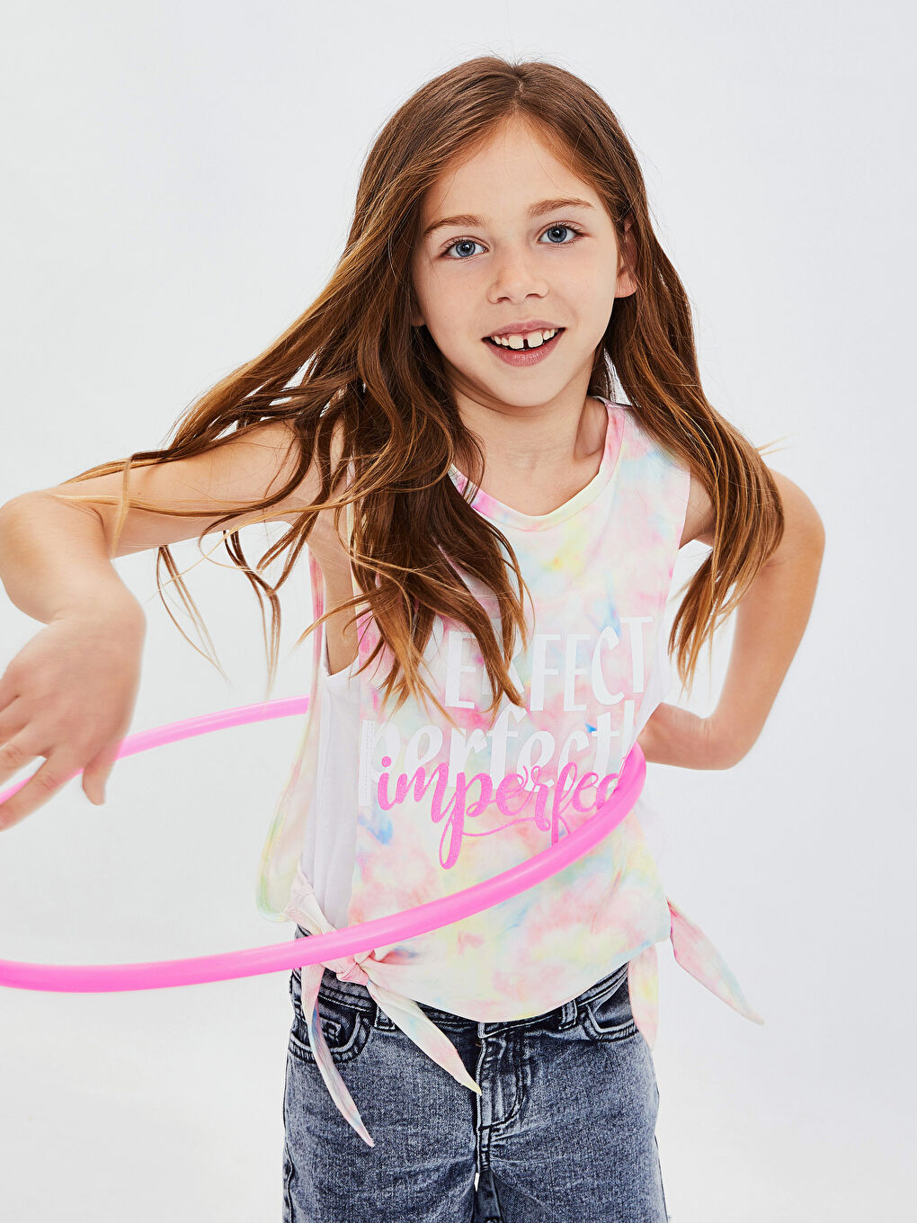 Karışık Bisiklet Yaka Kız Çocuk Atlet