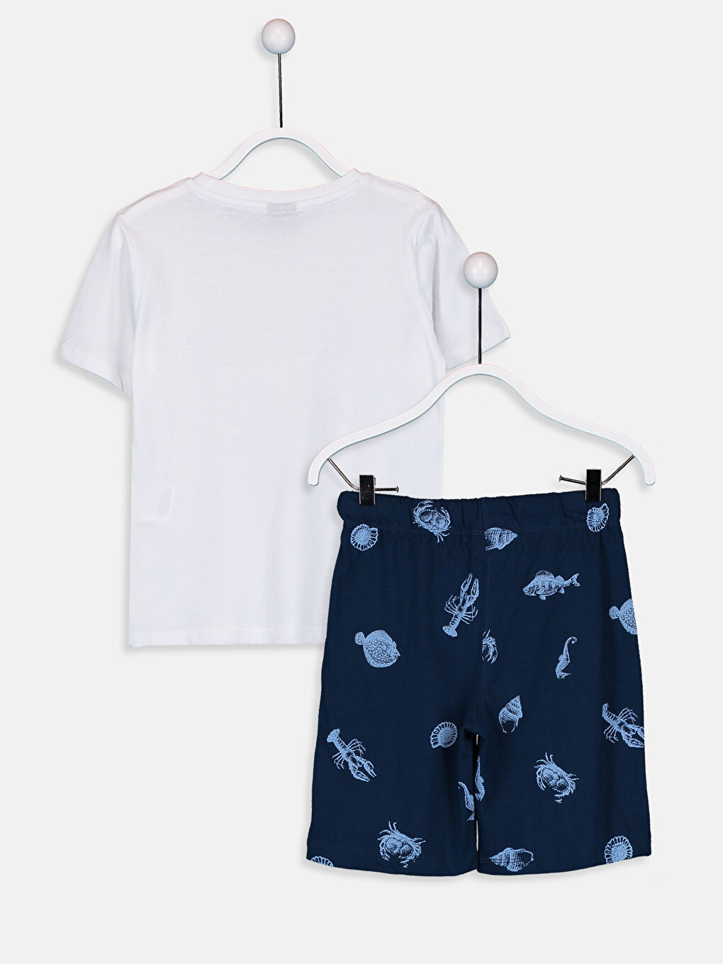 Beyaz Bisiklet Yaka Erkek Çocuk Takım-1