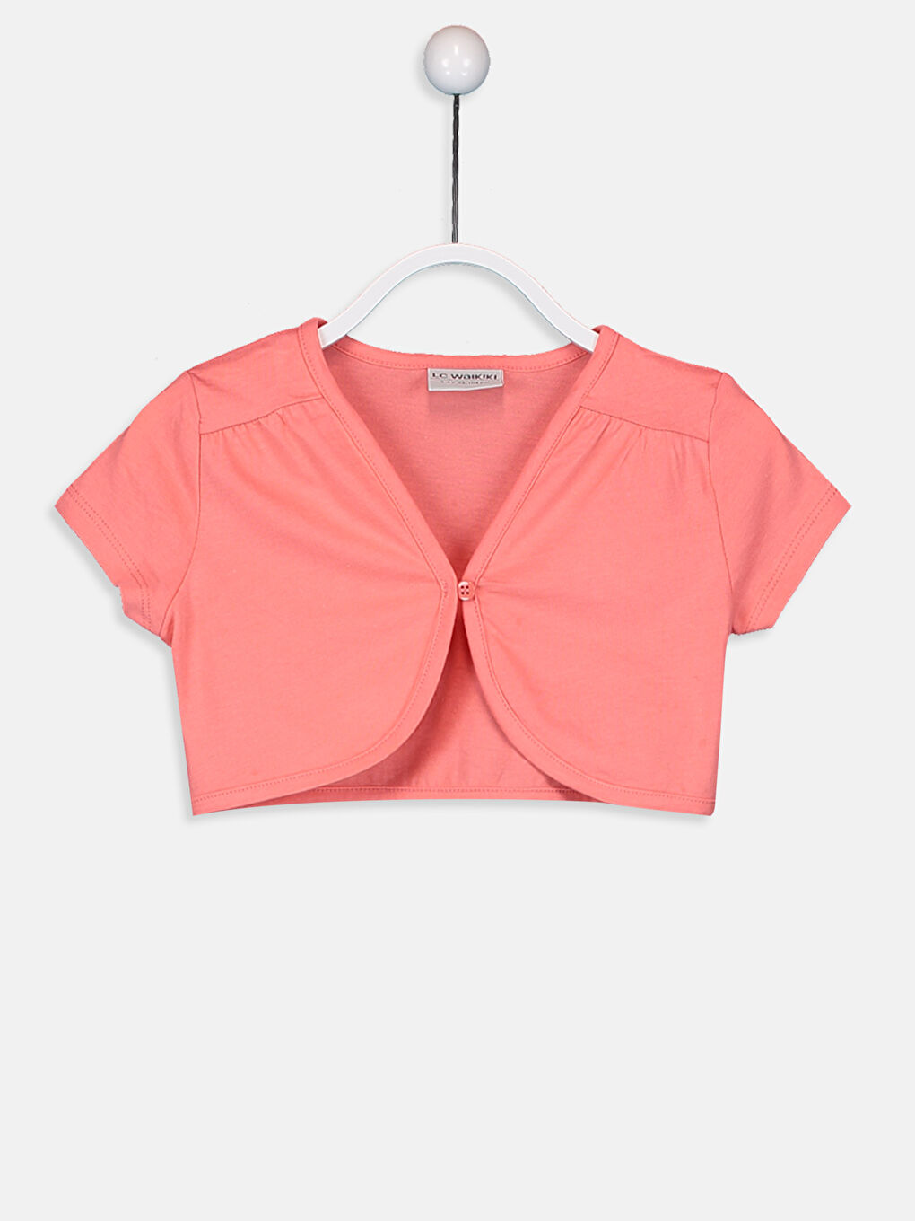 Beyaz Bisiklet Yaka Baskılı Pamuklu Kız Çocuk Elbise ve Bolero-3