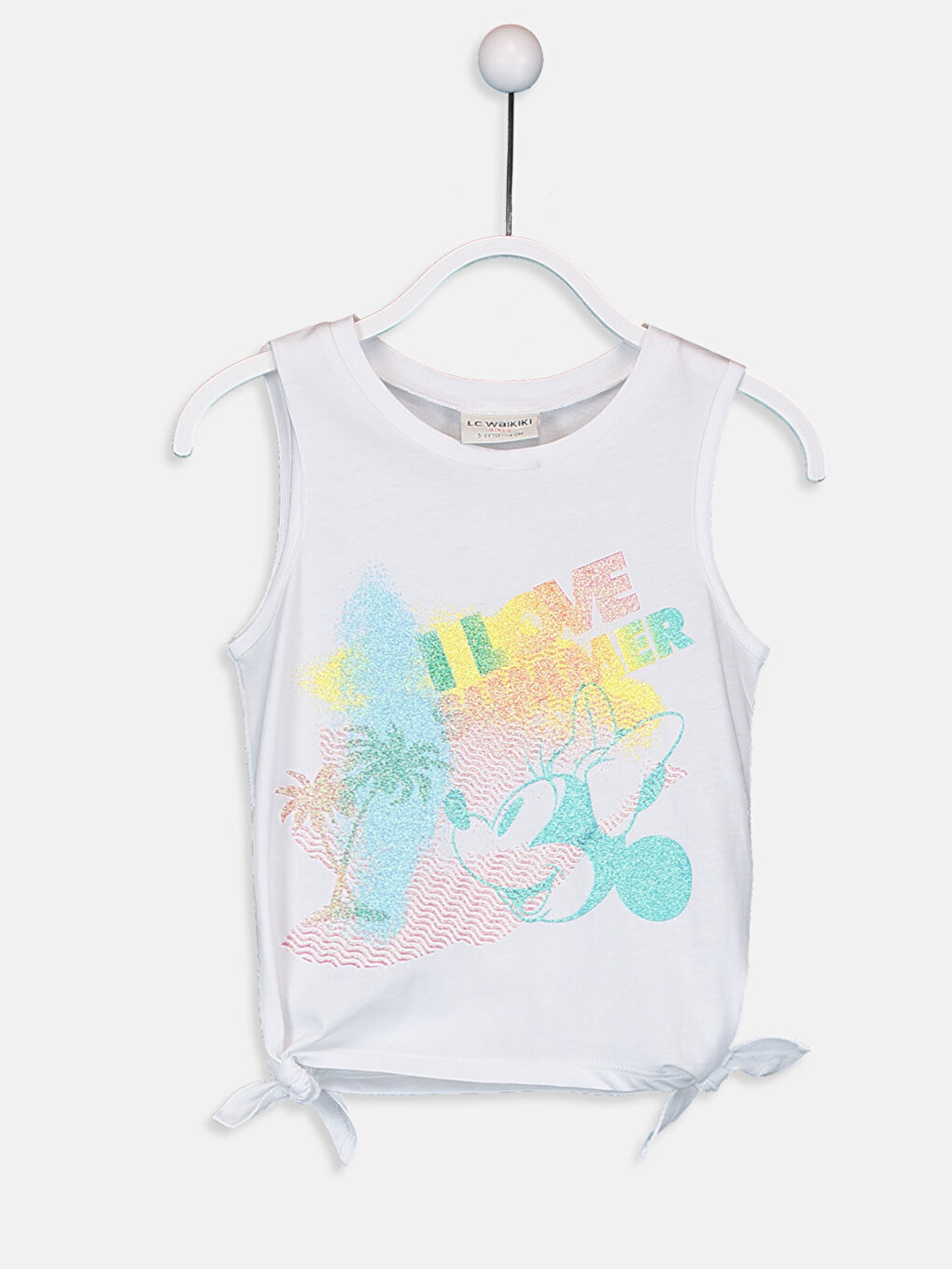 Beyaz Bisiklet Yaka Kız Çocuk Atlet-1