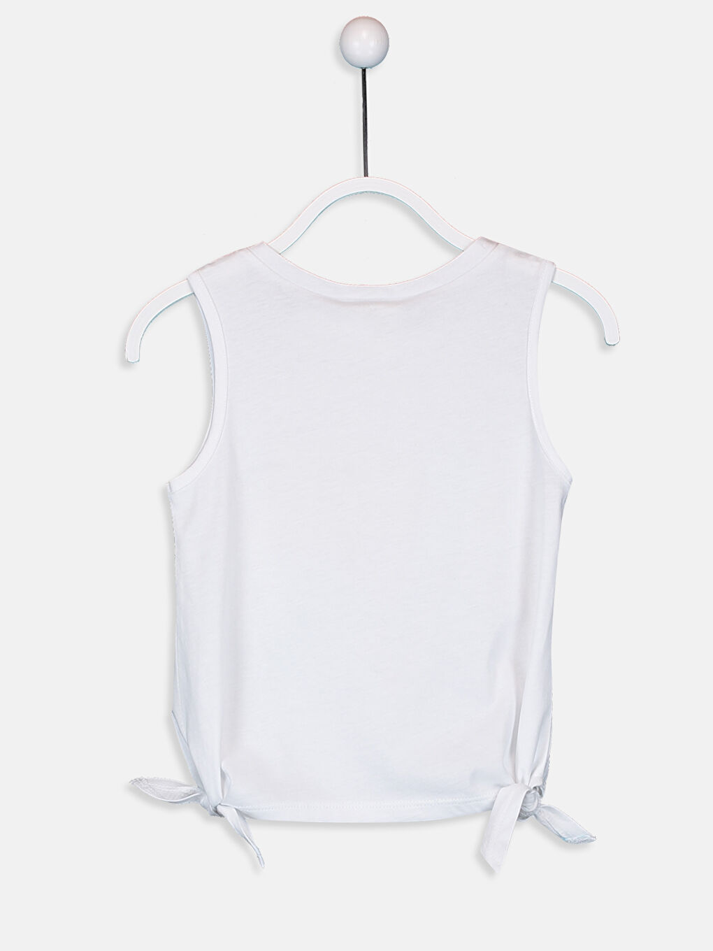 Beyaz Bisiklet Yaka Kız Çocuk Atlet-2