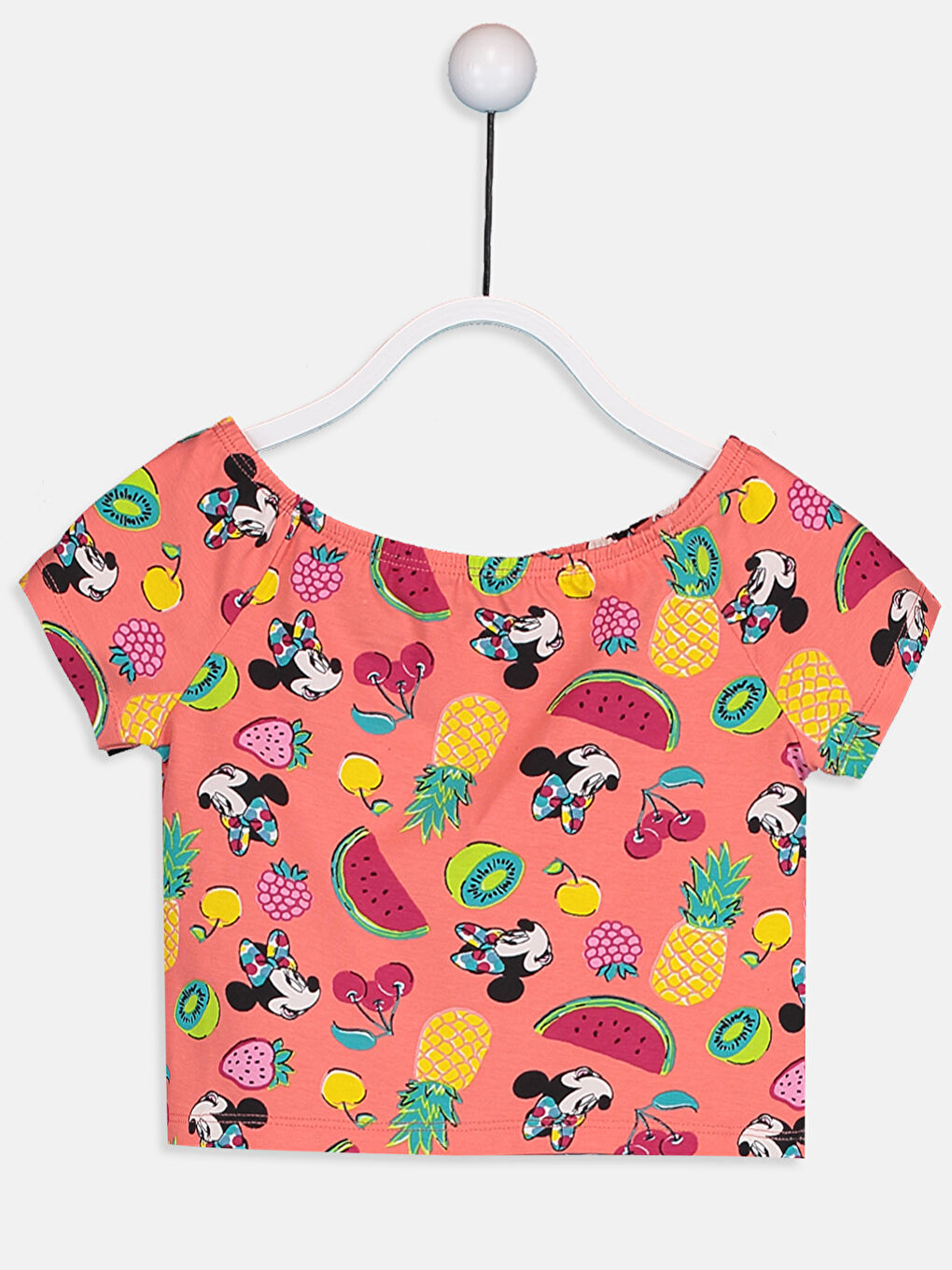 Mercan Kayık Yaka Kısa Kollu Kız Çocuk Tişört-2