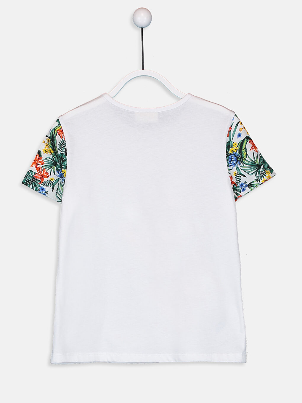 Ekru Bisiklet Yaka Kısa Kollu Kız Çocuk Tişört-2