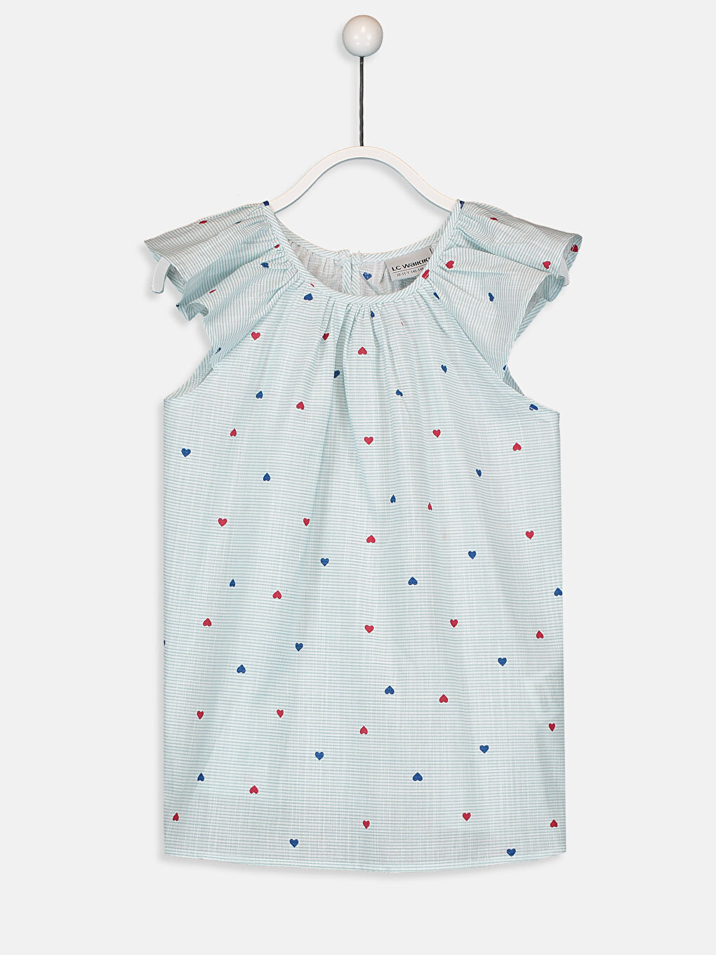 Crew Neck Patterned Girl's Blouse