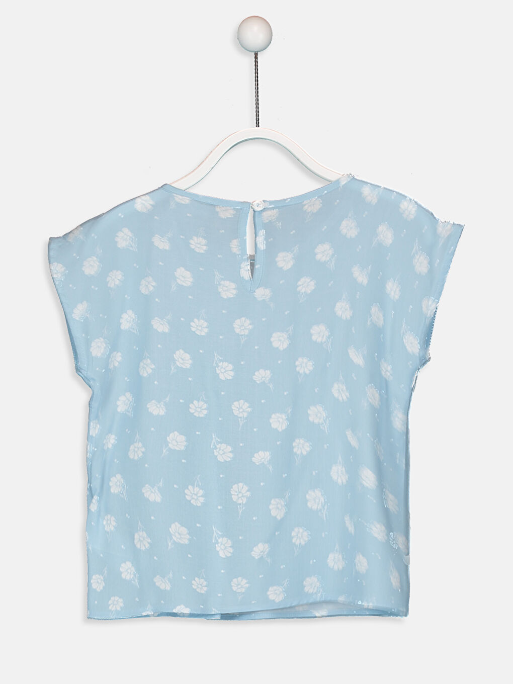 بلوزة للبنات بأكمام قصيرة ورقبة دائرية-1