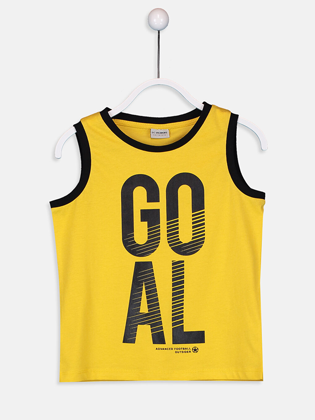 Sarı Bisiklet Yaka Baskılı Pamuklu Erkek Çocuk Atlet