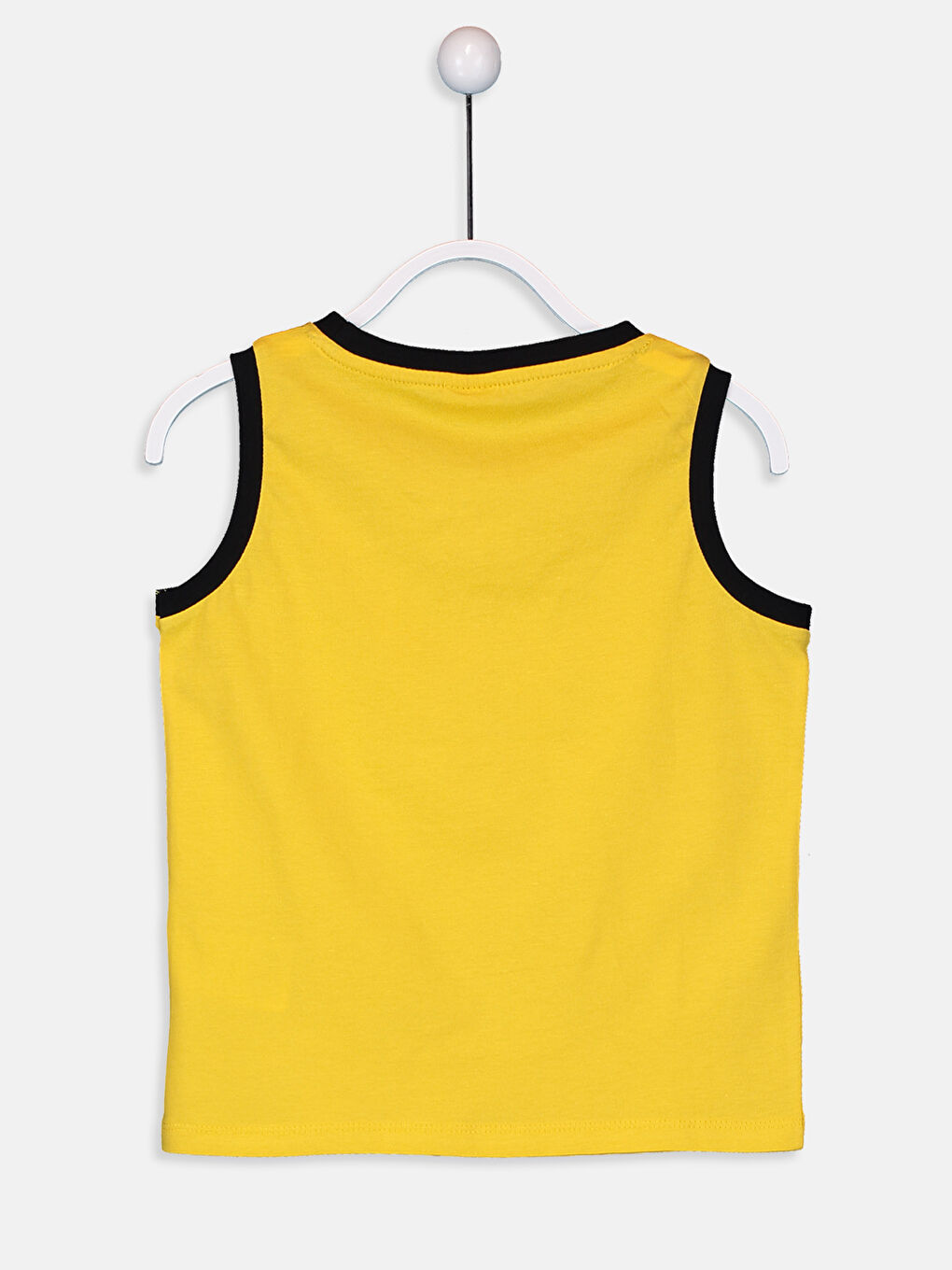 Sarı Bisiklet Yaka Baskılı Pamuklu Erkek Çocuk Atlet-1