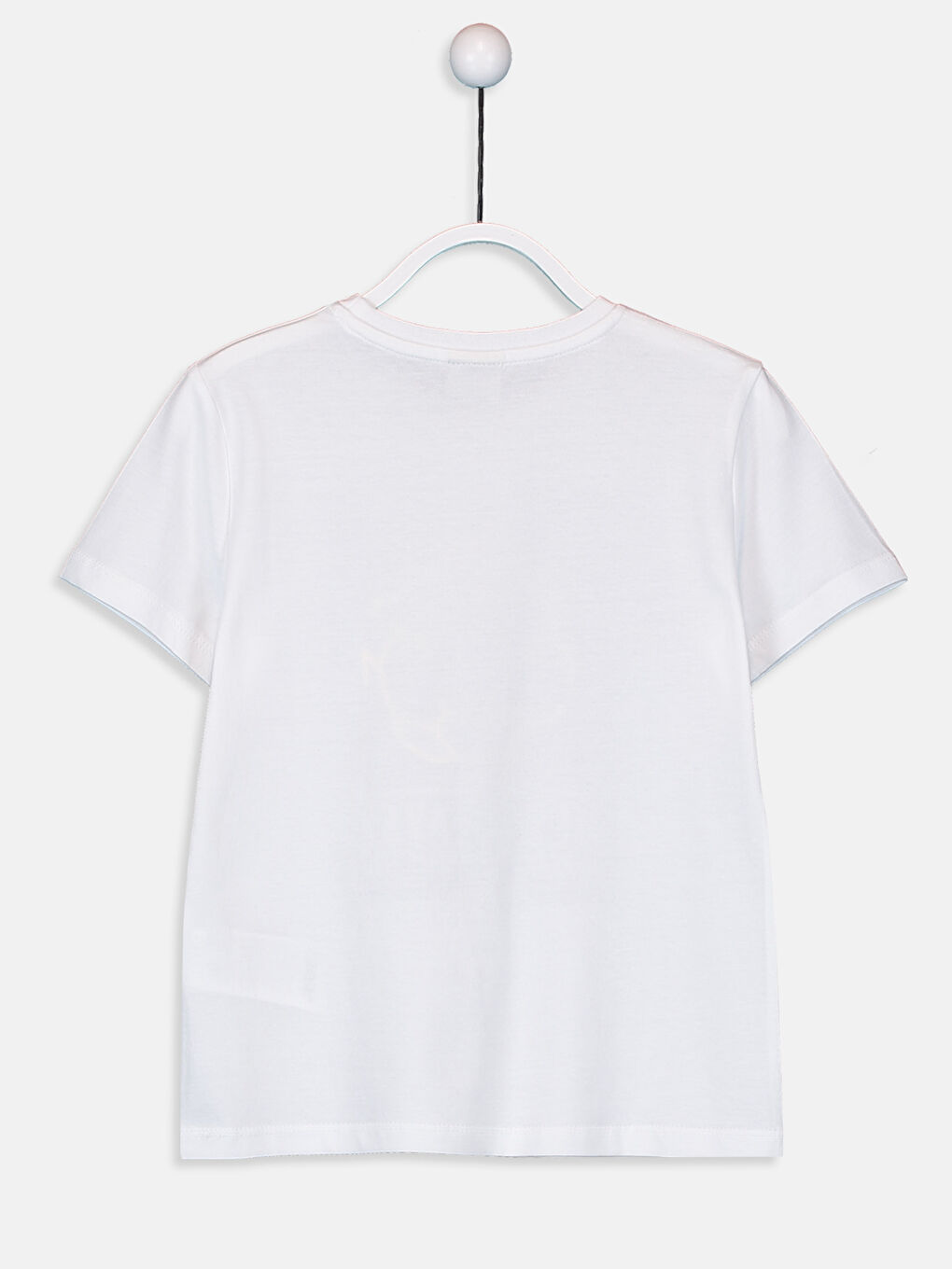Beyaz Bisiklet Yaka Kısa Kollu Erkek Çocuk Tişört-1