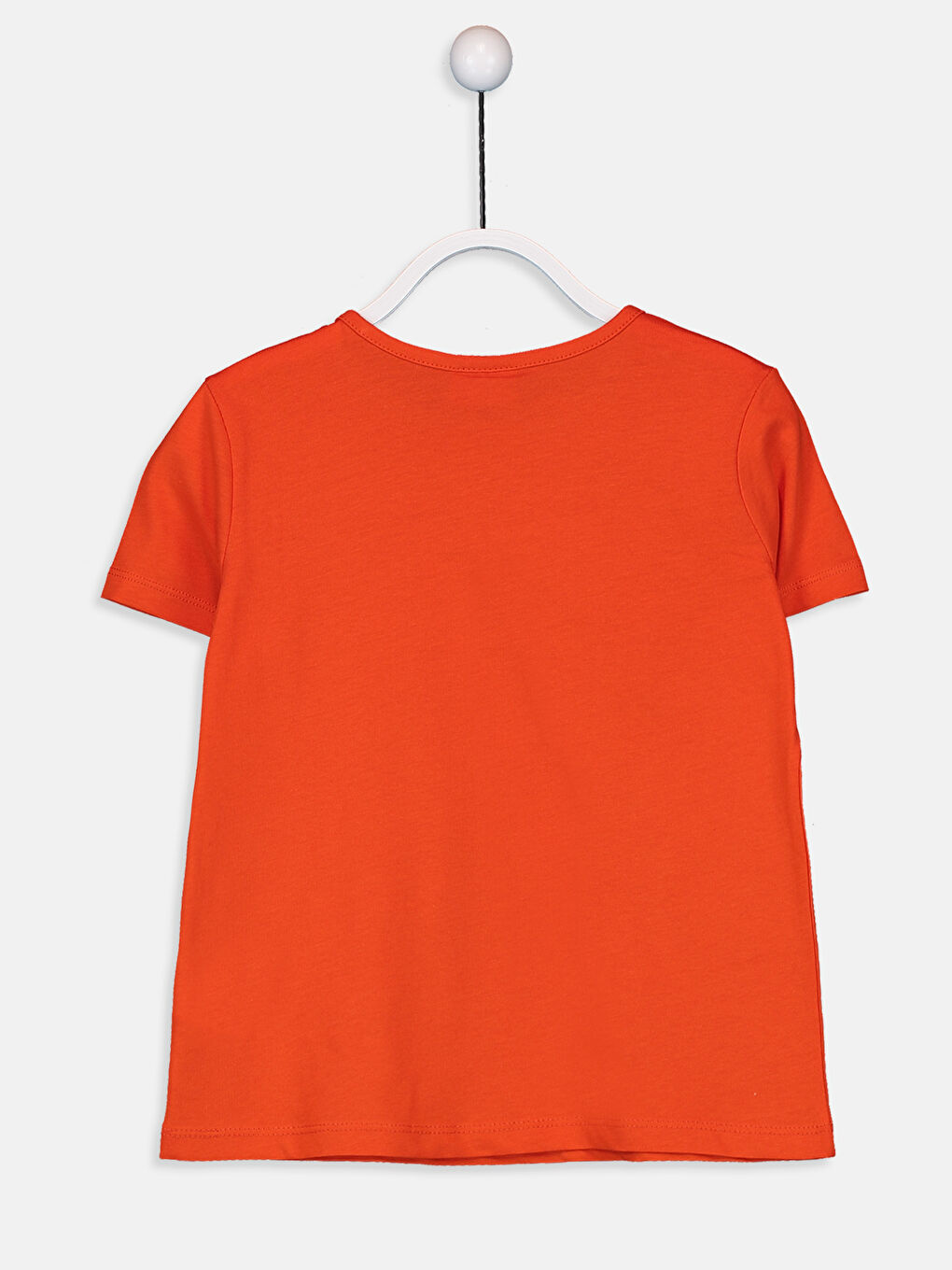 Turuncu Bisiklet Yaka Kısa Kollu Kız Çocuk Tişört-1