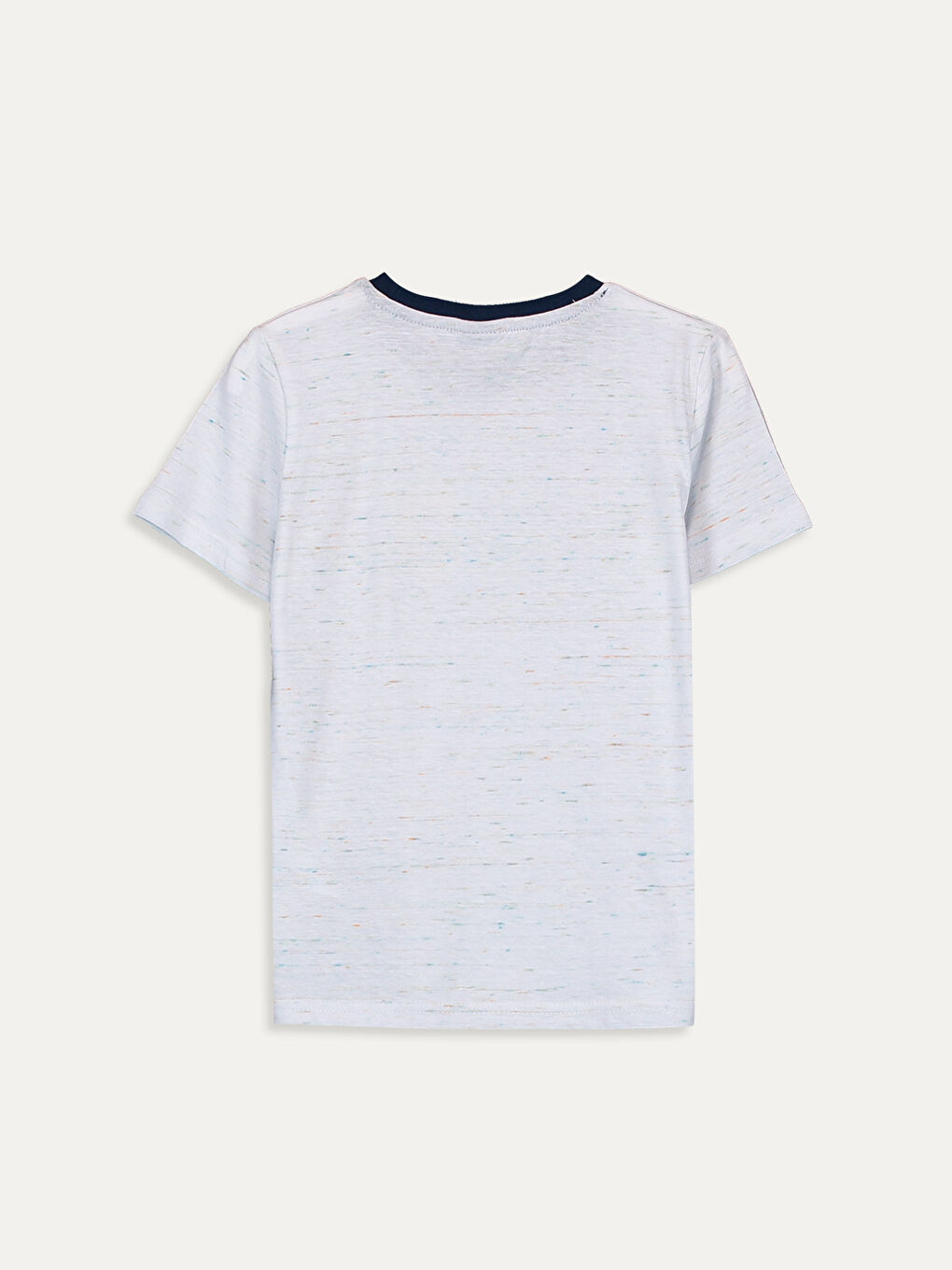 Beyaz Bisiklet Yaka Kısa Kollu Erkek Çocuk Tişört-1