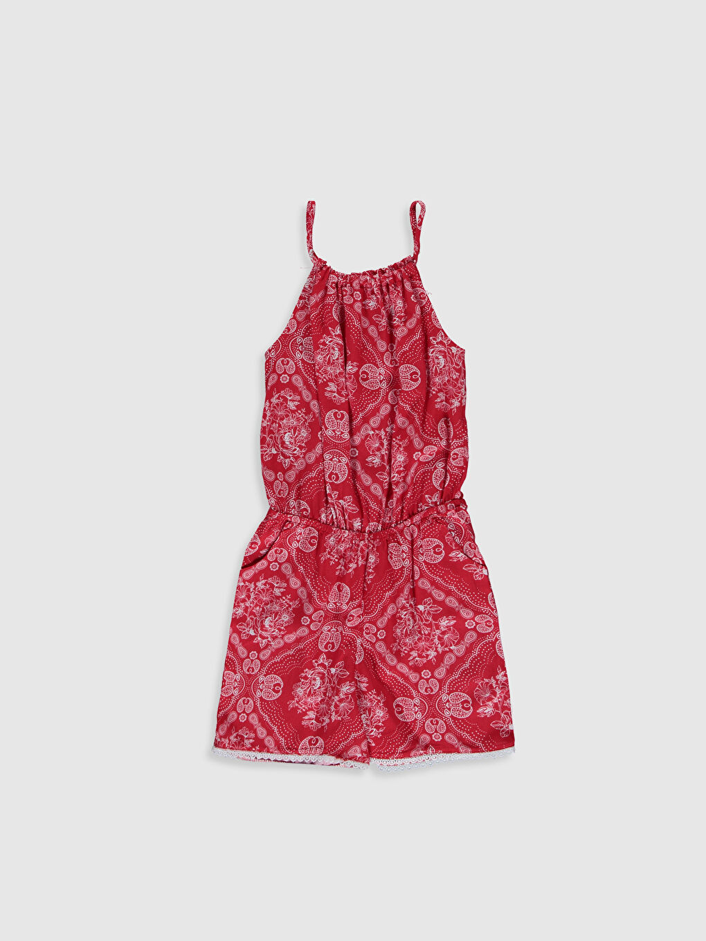 Kırmızı Baskılı Tulum