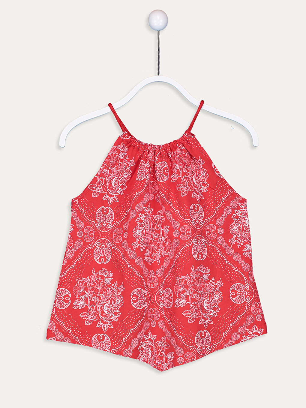 Kırmızı Bisiklet Yaka Kız Çocuk Atlet