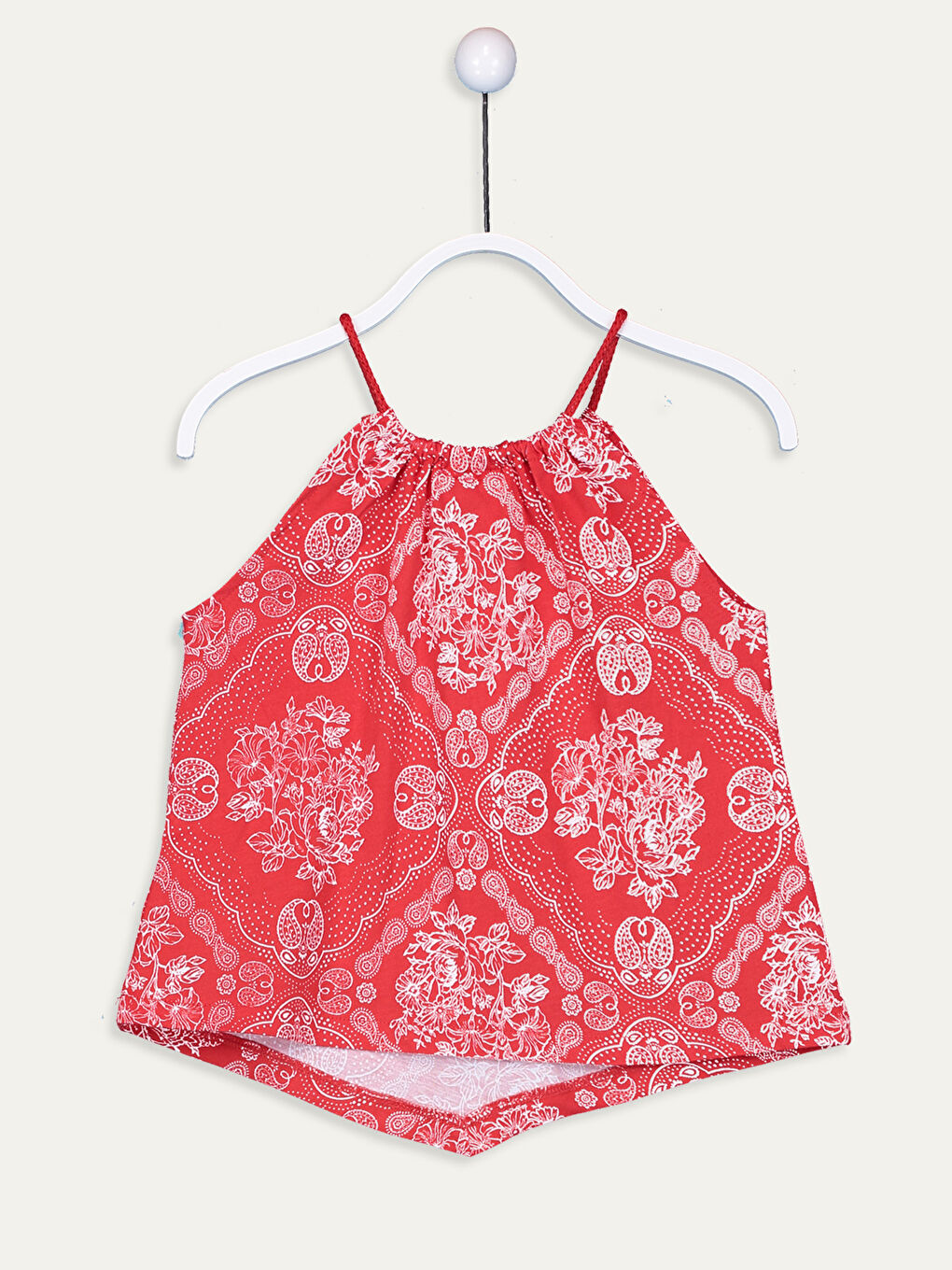 Kırmızı Bisiklet Yaka Kız Çocuk Atlet-1